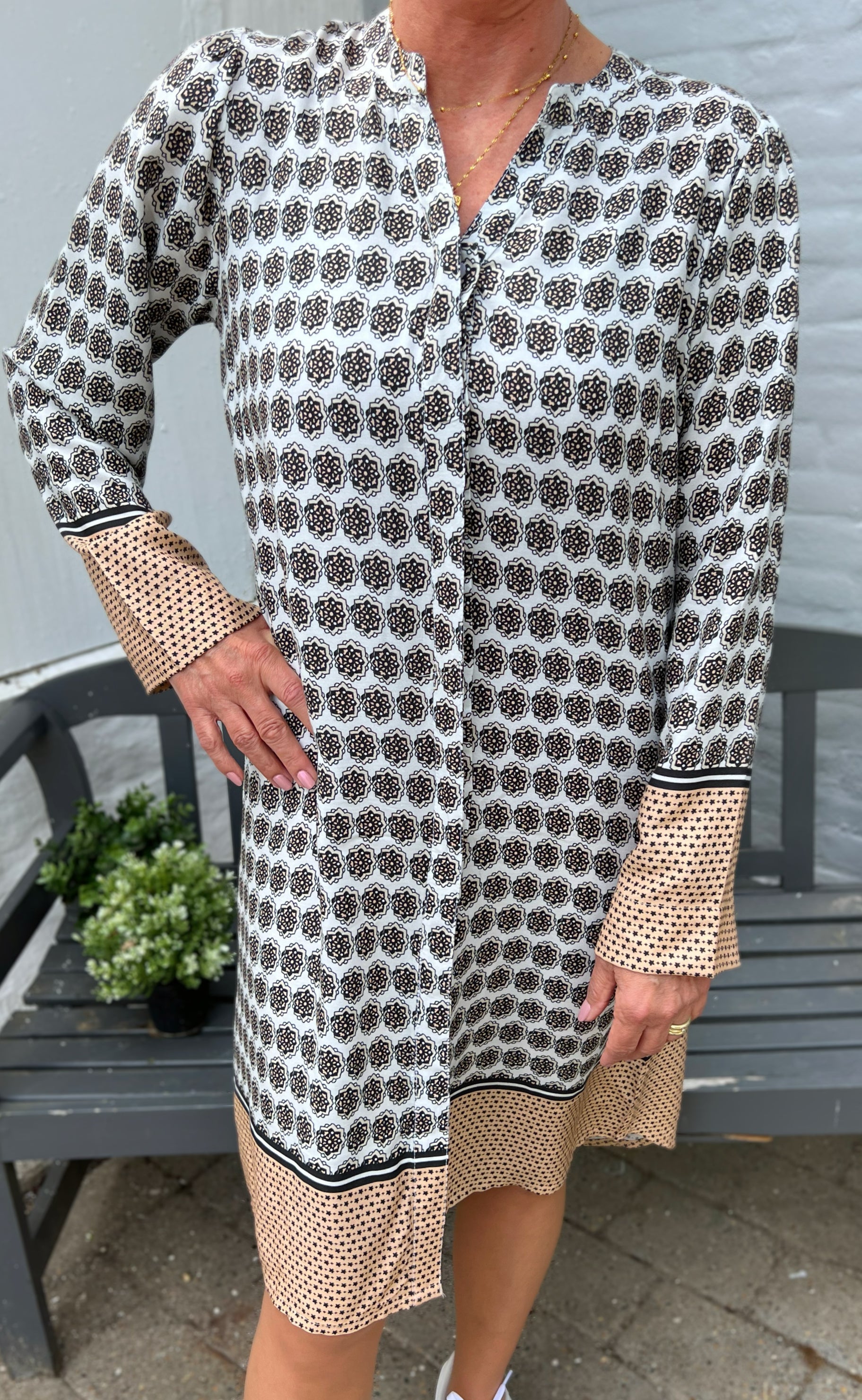 INA Copenhagen Kjole - Katia - Beige Print