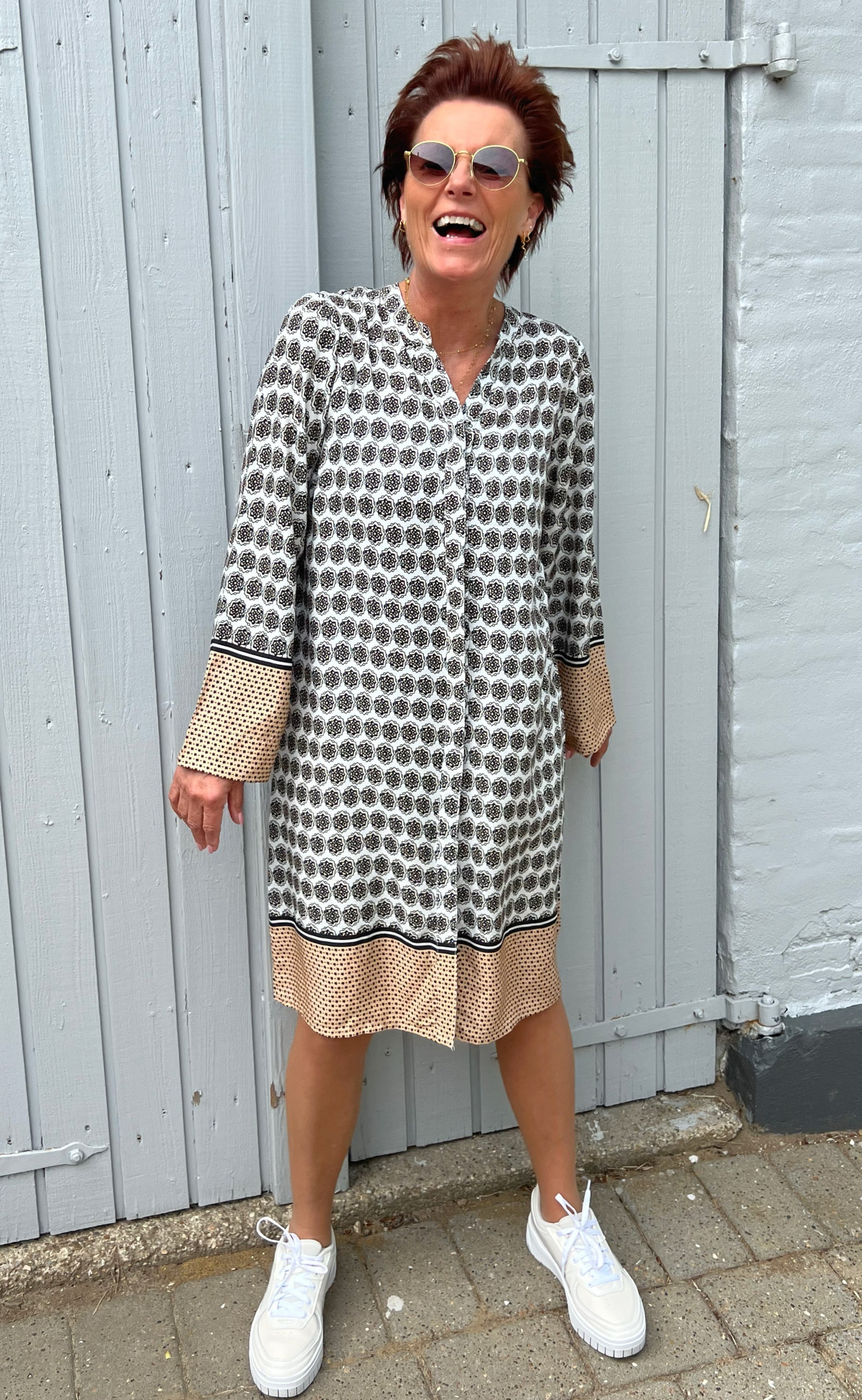 INA Copenhagen Kjole - Katia - Beige Print