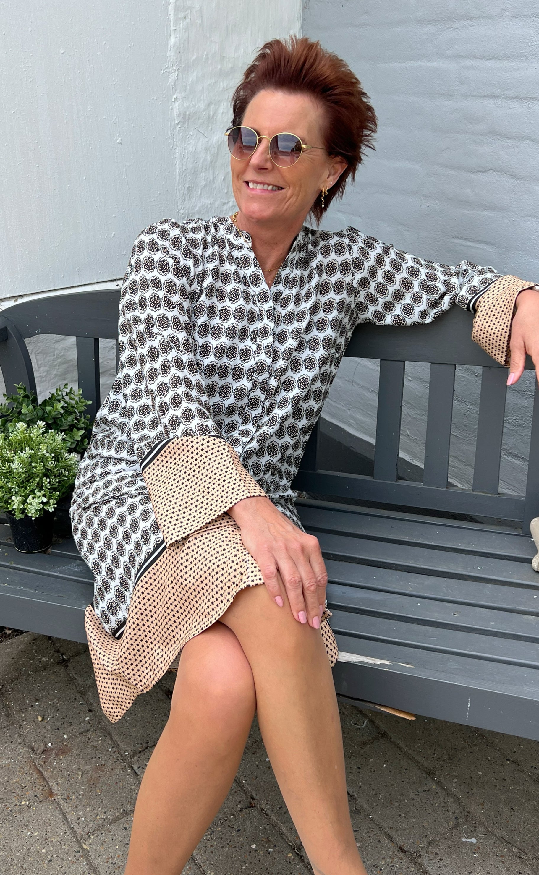 INA Copenhagen Kjole - Katia - Beige Print