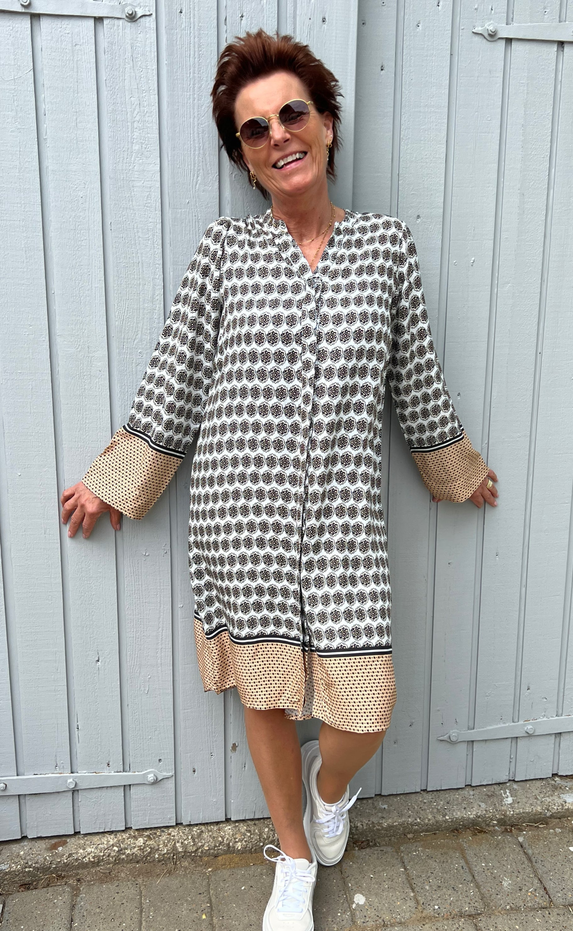 INA Copenhagen Kjole - Katia - Beige Print