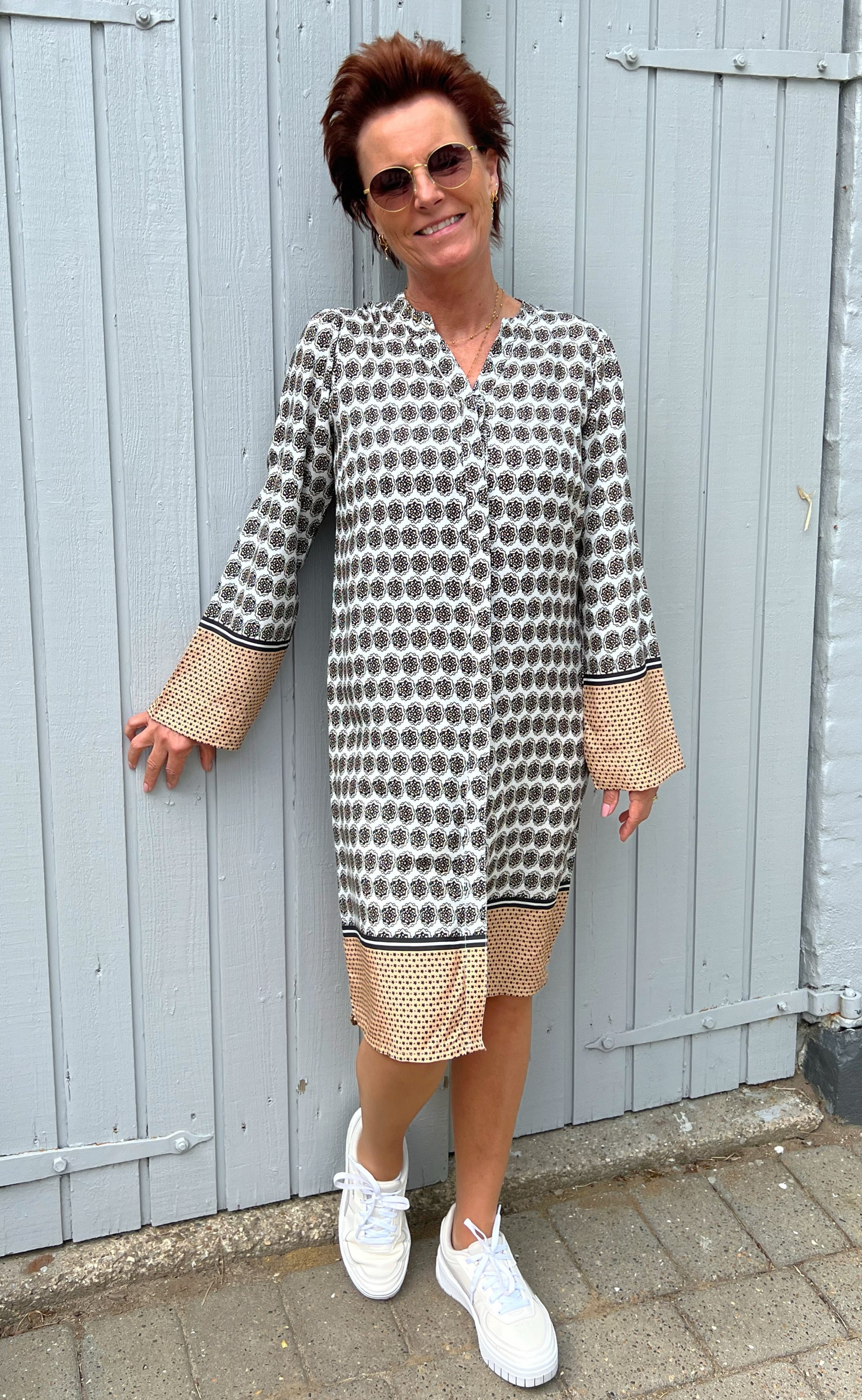 INA Copenhagen Kjole - Katia - Beige Print