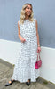 Say INA Copenhagen Kjole - Lilja Bow Dress - White w. Black Bows
