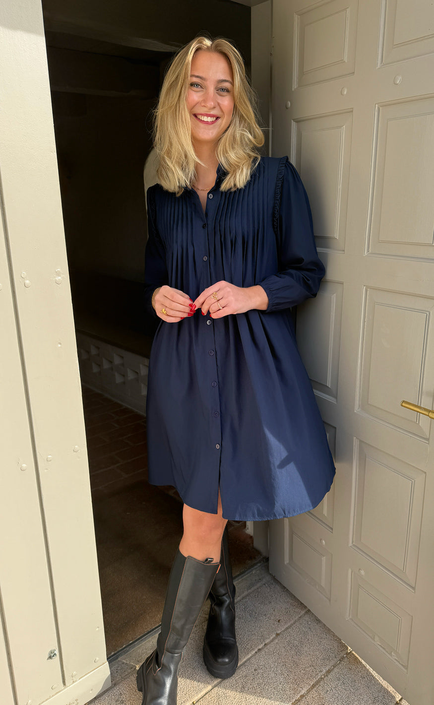 INA Copenhagen Kjole - Loui - Navy Blue