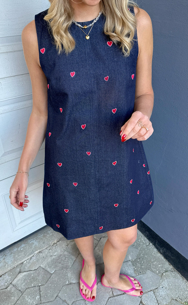 INA Copenhagen Kjole - Maja - Dark Blue W. Hearts