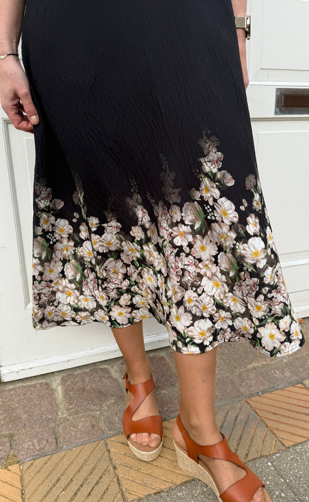 INA Copenhagen Kjole - Mirabelle - Black W. Flowers