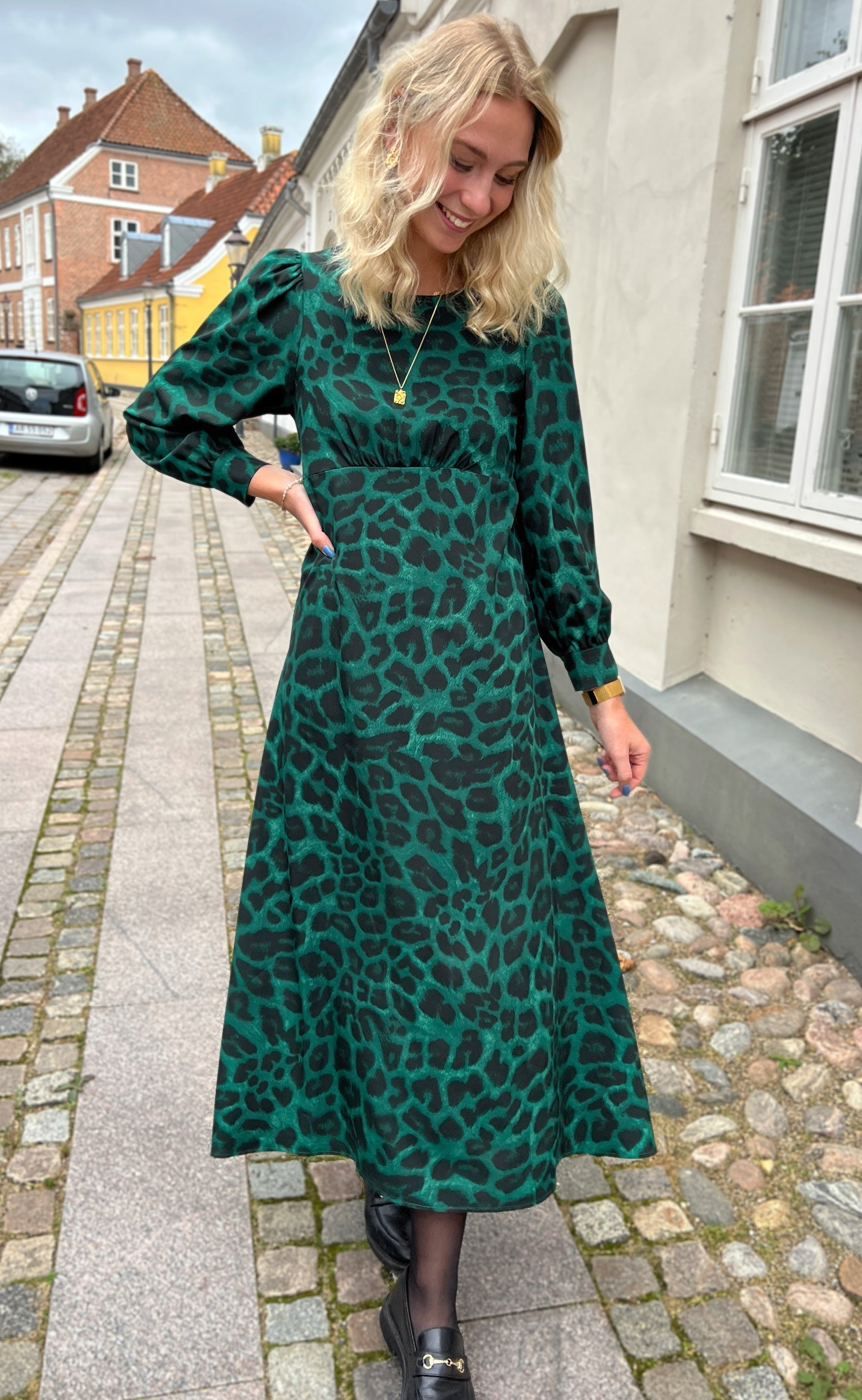 INA Copenhagen Kjole - Nova - Green Leopard