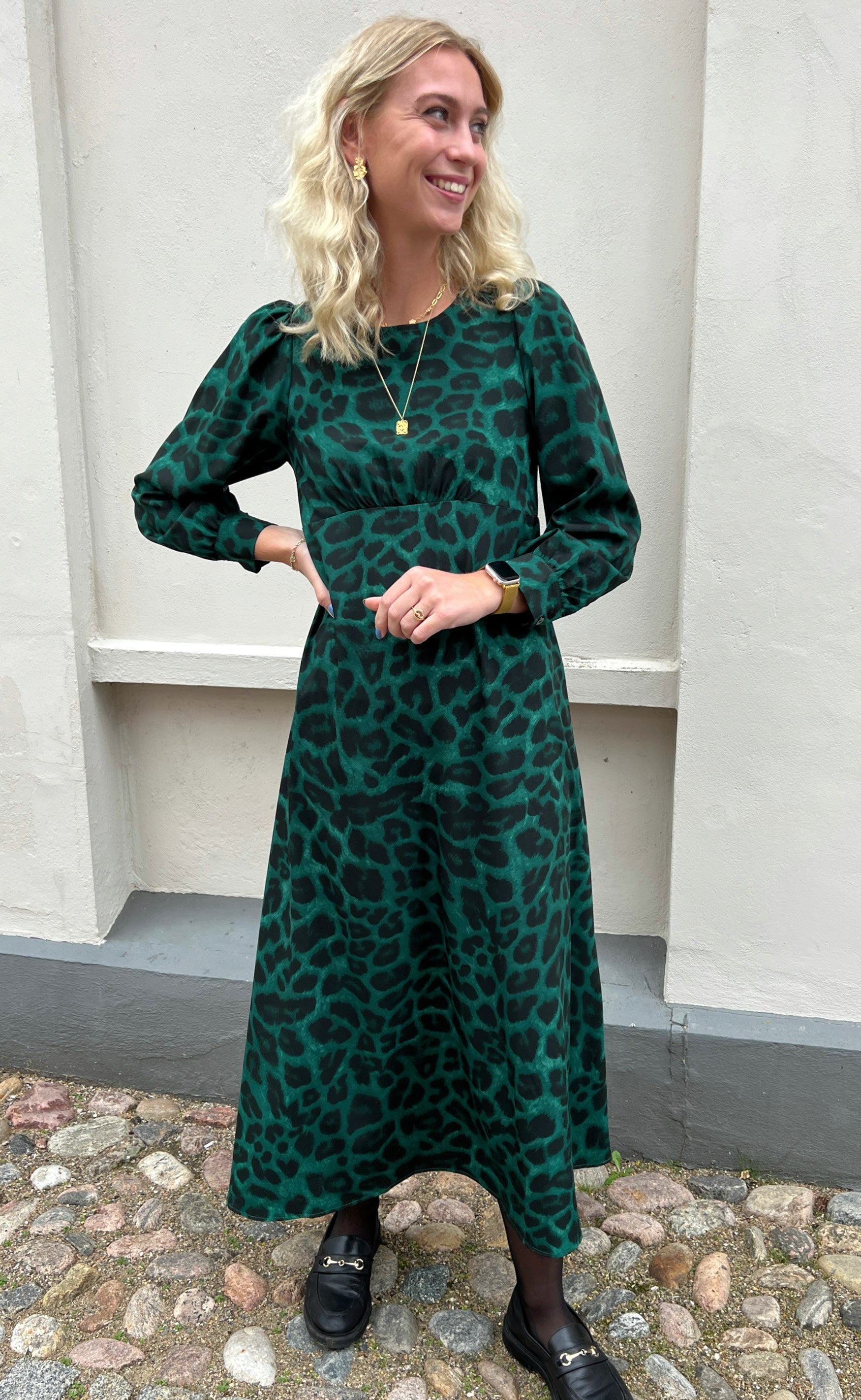 INA Copenhagen Kjole - Nova - Green Leopard