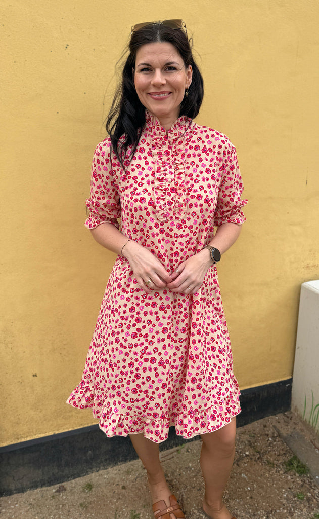 INA Copenhagen Kjole - Philine - Pink / Red Flowers