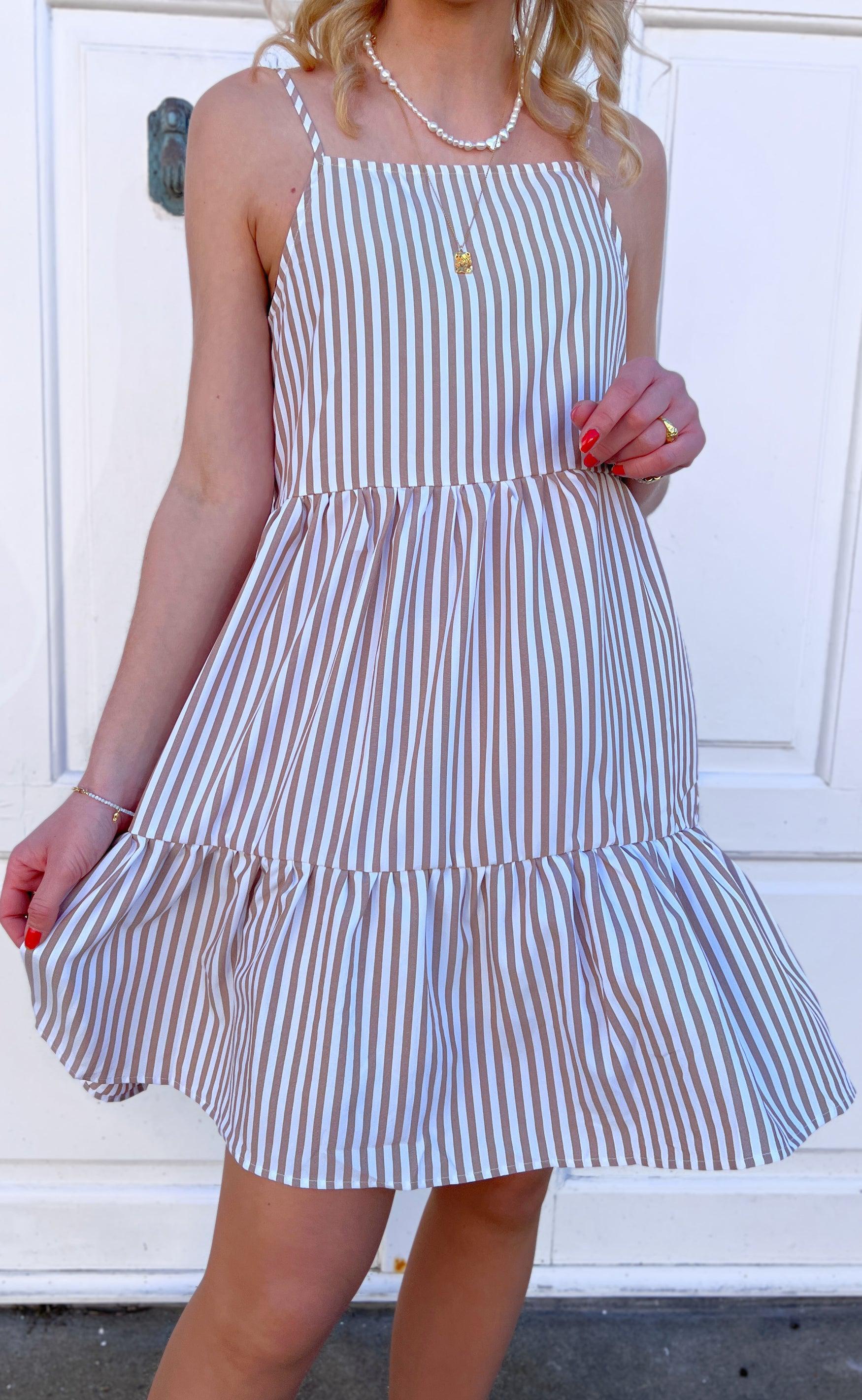 INA Copenhagen Kjole - Sisi - Brown White Stripe