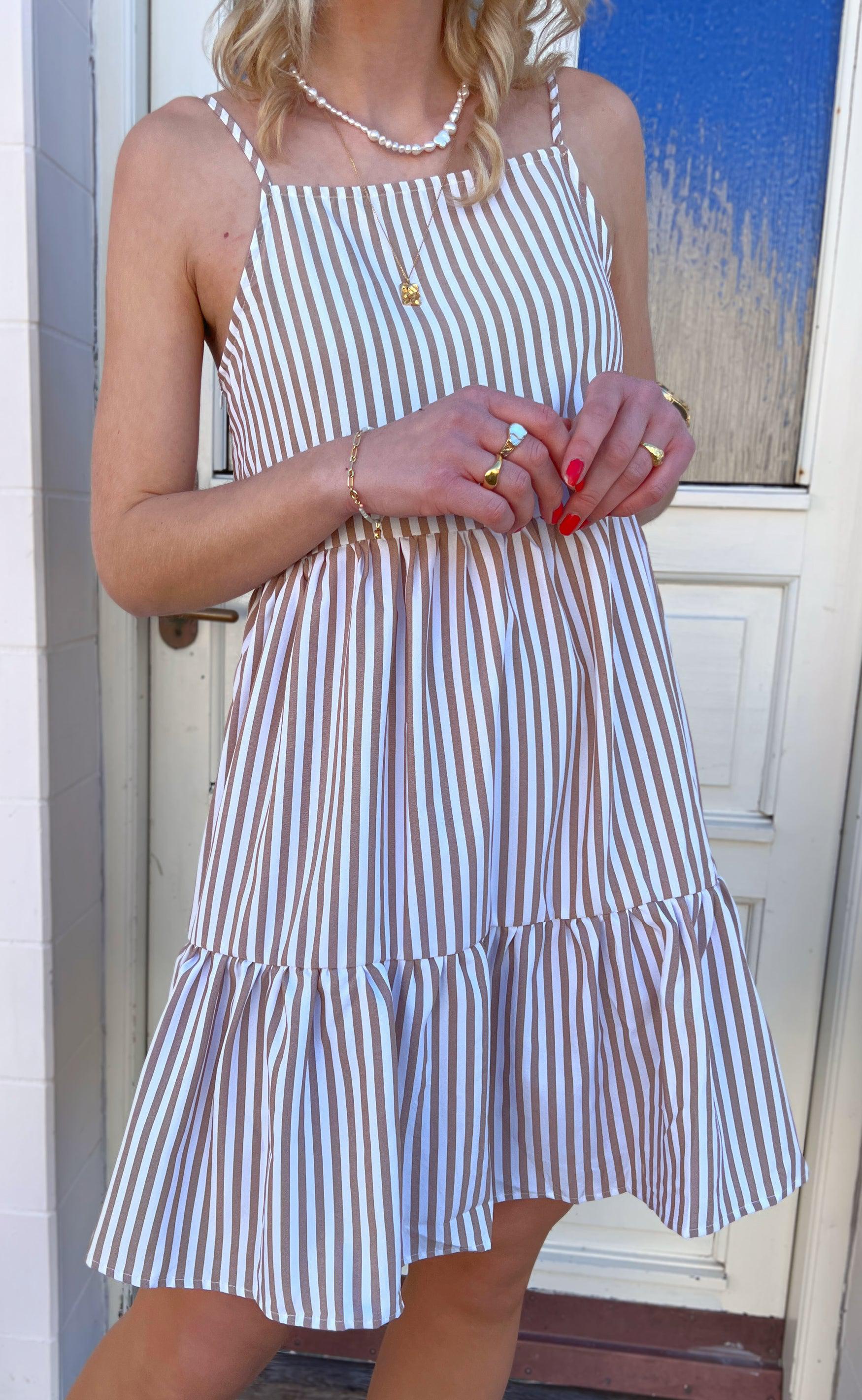INA Copenhagen Kjole - Sisi - Brown White Stripe