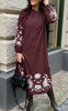 Say INA Copenhagen Kjole - Tilde Long - Burgundy Red W. Emroidery