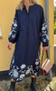 Say INA Copenhagen Kjole - Tilde Long - Navy W. Emroidery