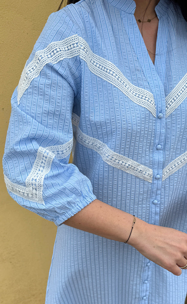 INA Copenhagen Kjole - Viola - Blue Striped
