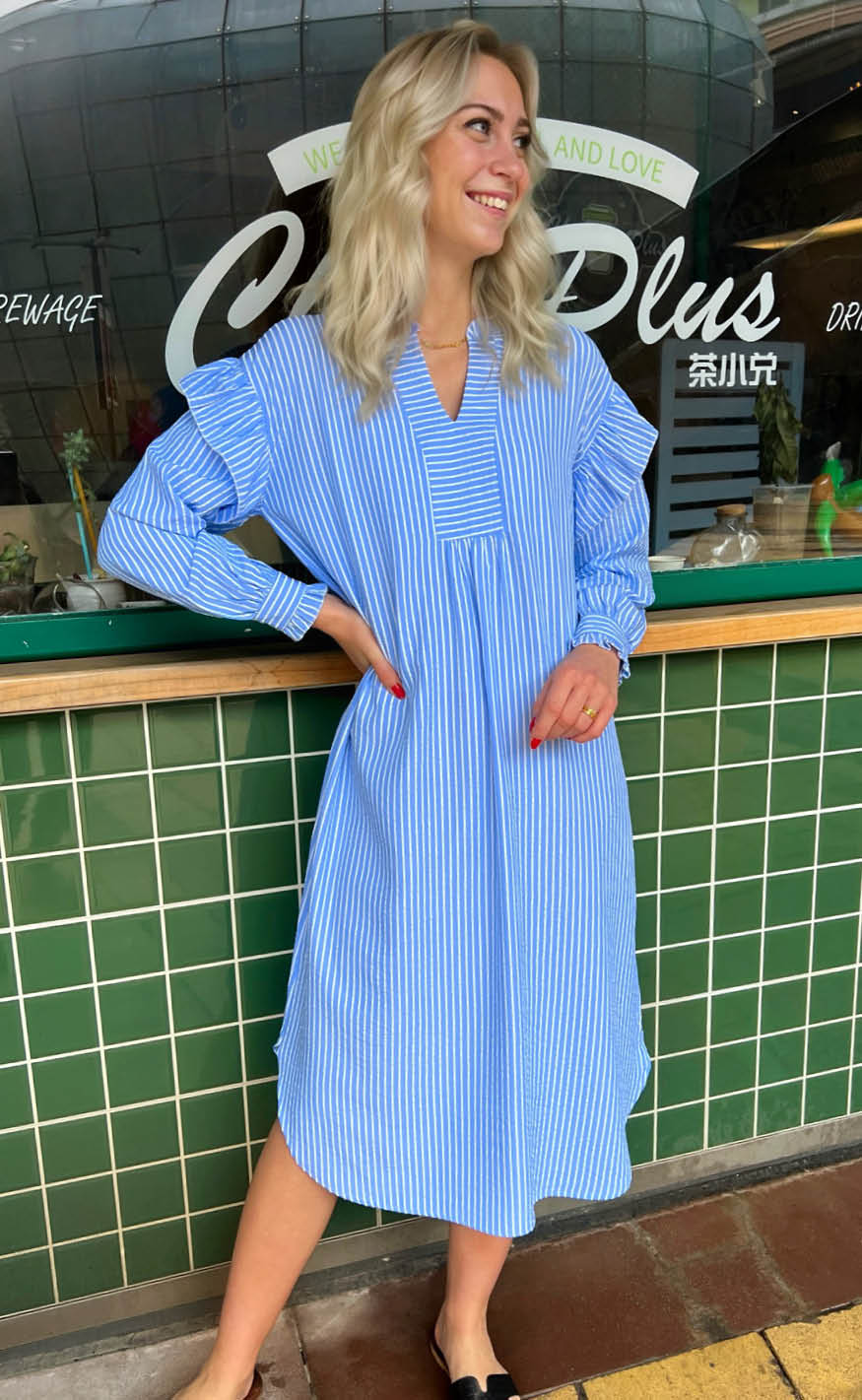 INA Copenhagen Kjole - Wilja - Blue Striped