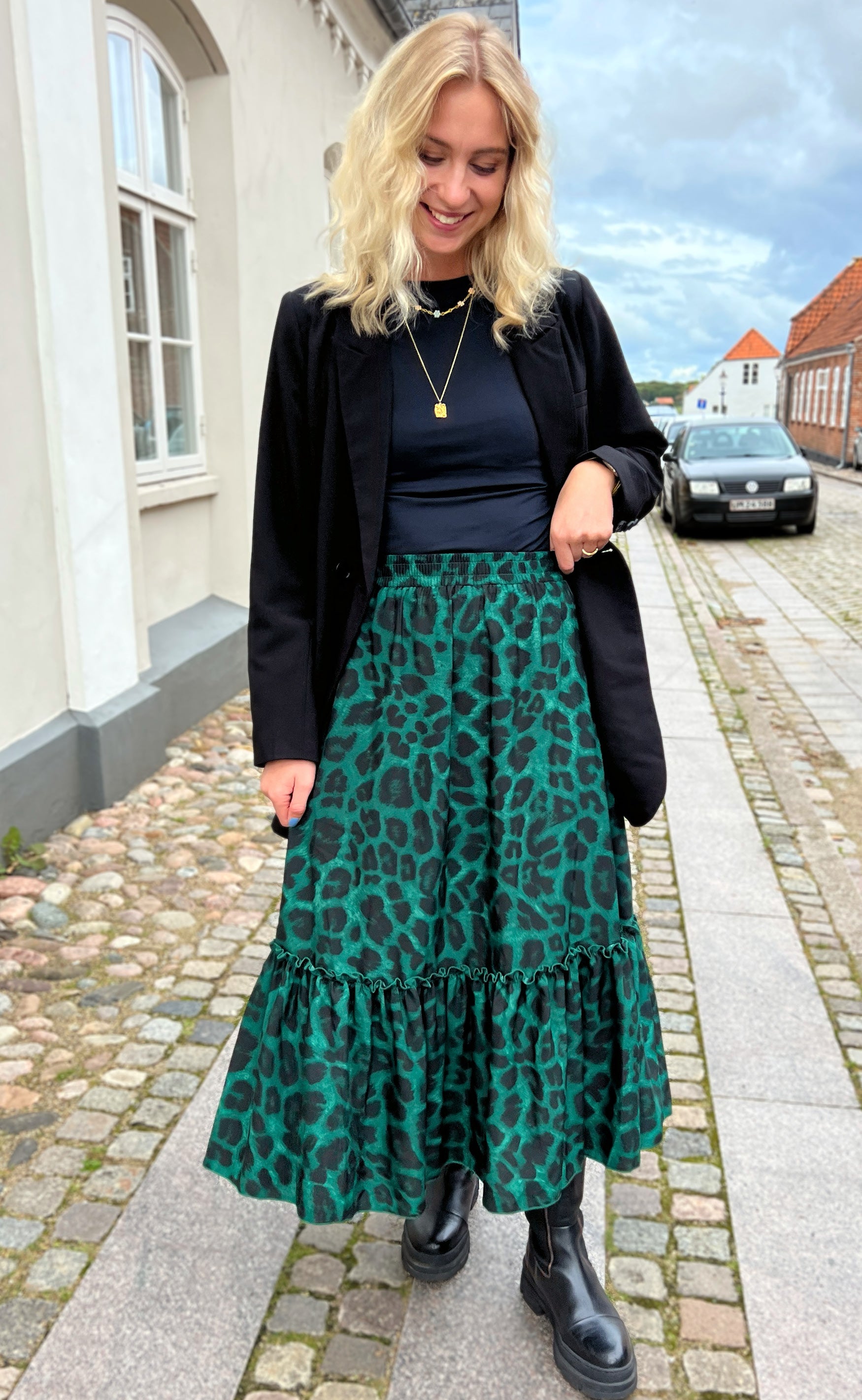 INA Copenhagen Skjørt - Hanna - Green Leopard