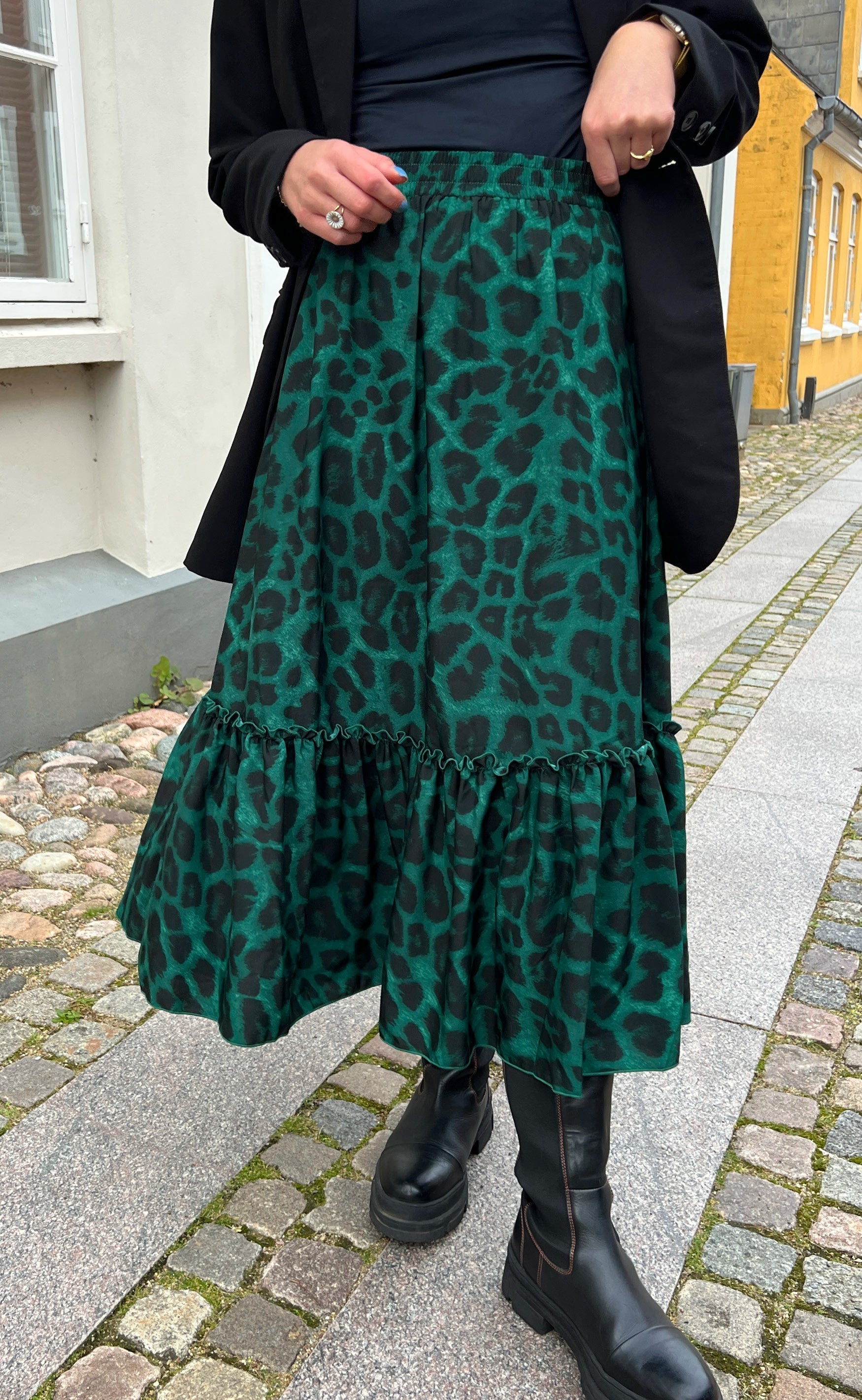 INA Copenhagen Skjørt - Hanna - Green Leopard