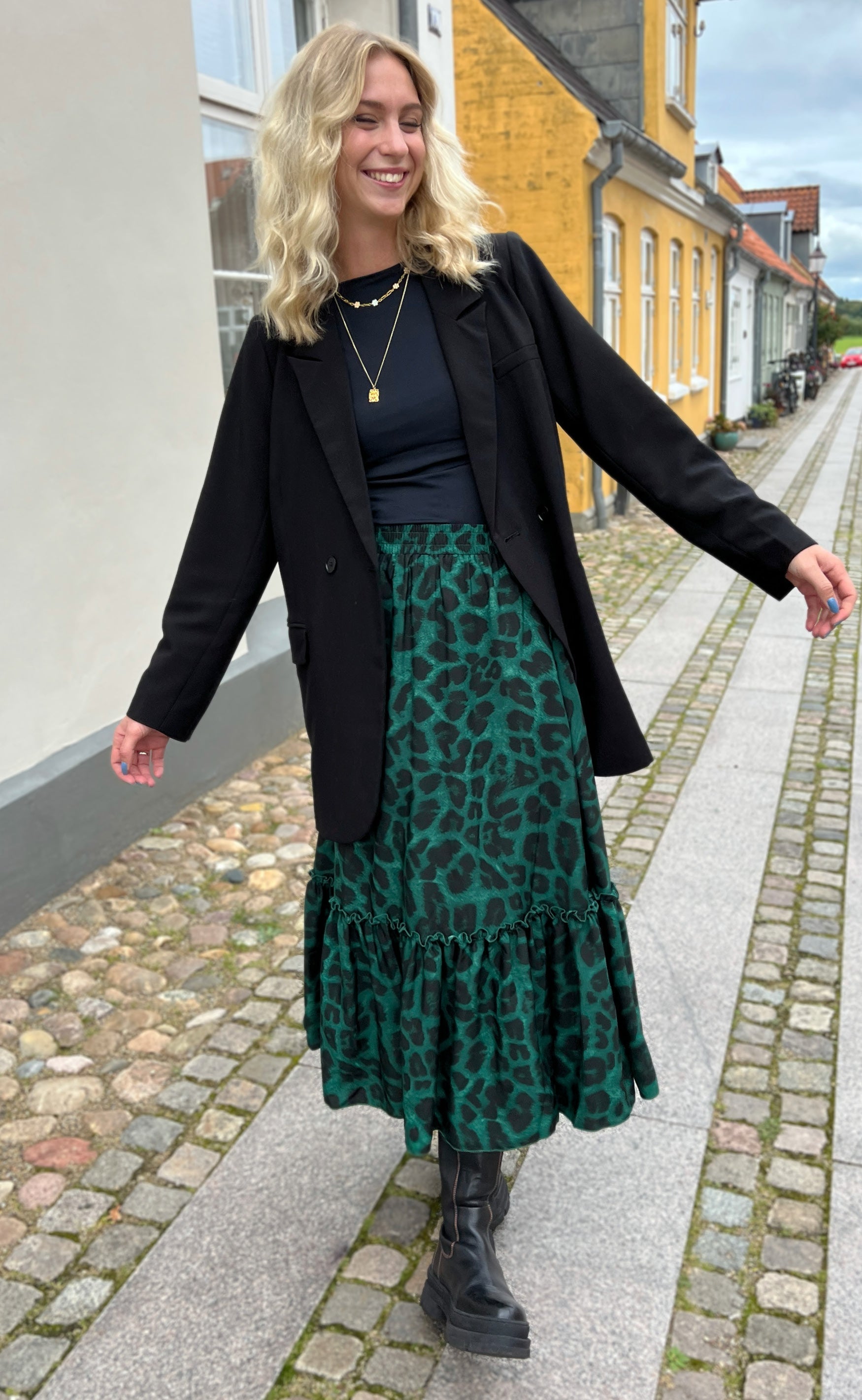 INA Copenhagen Skjørt - Hanna - Green Leopard