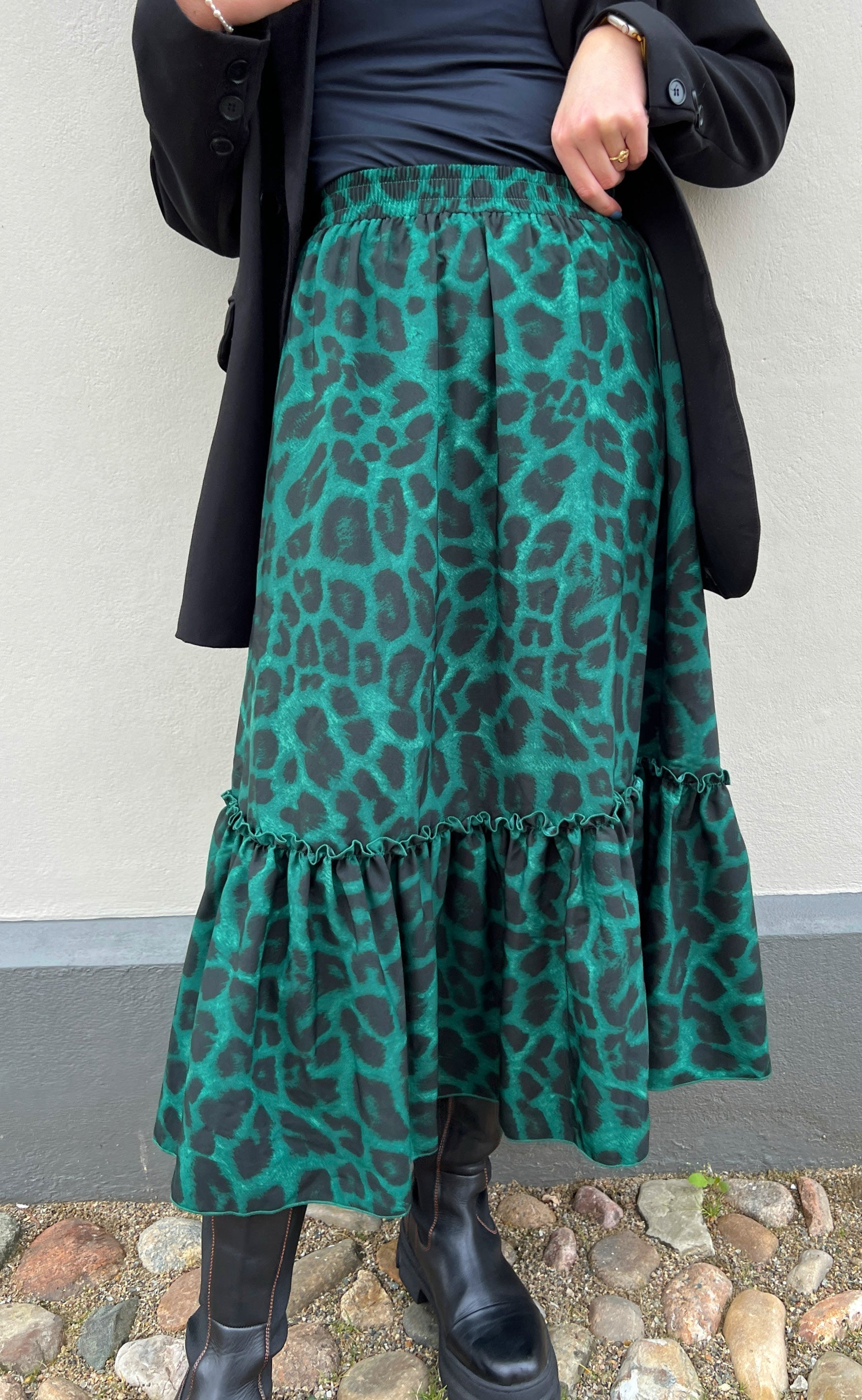 INA Copenhagen Skjørt - Hanna - Green Leopard