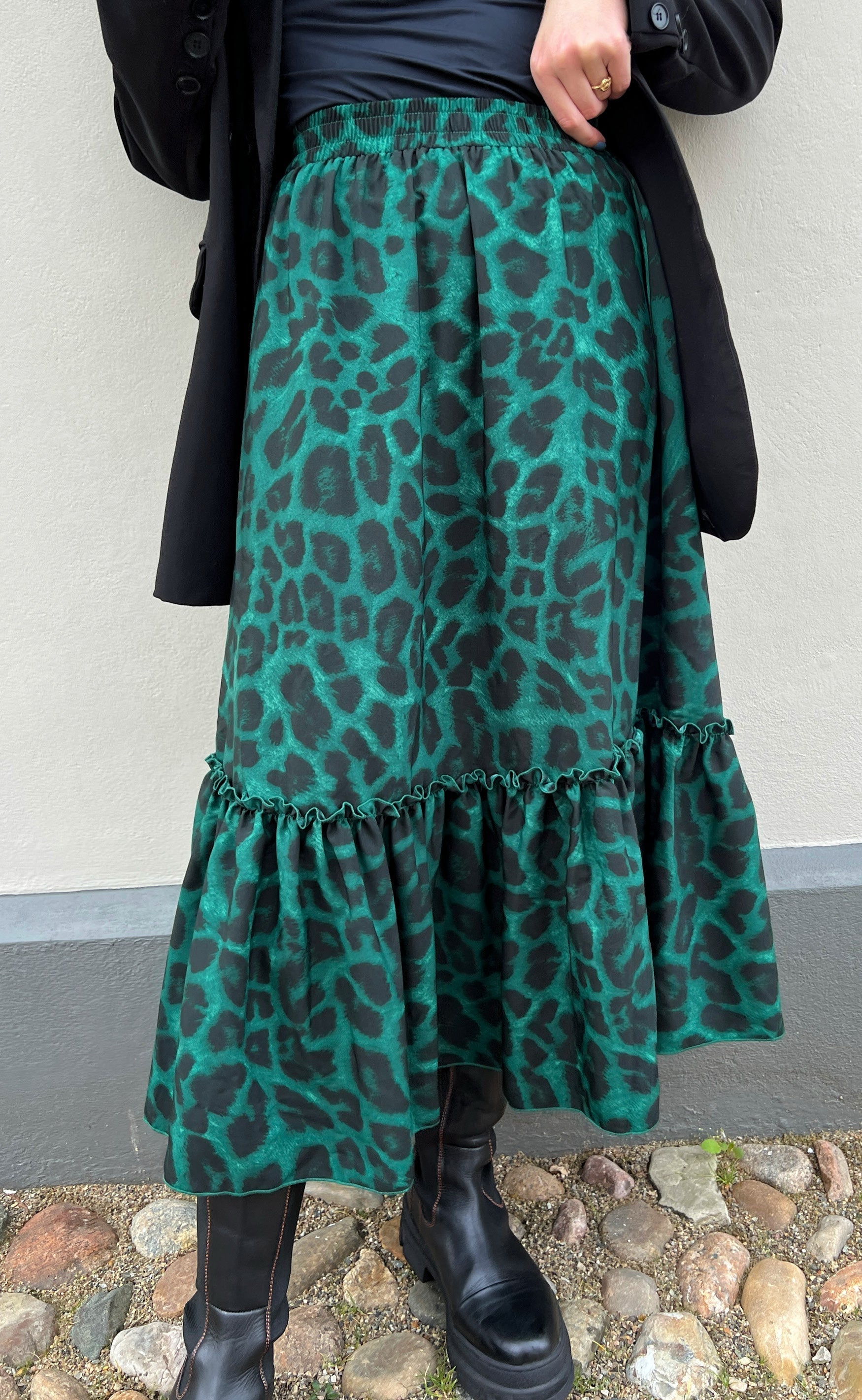 INA Copenhagen Skjørt - Hanna - Green Leopard