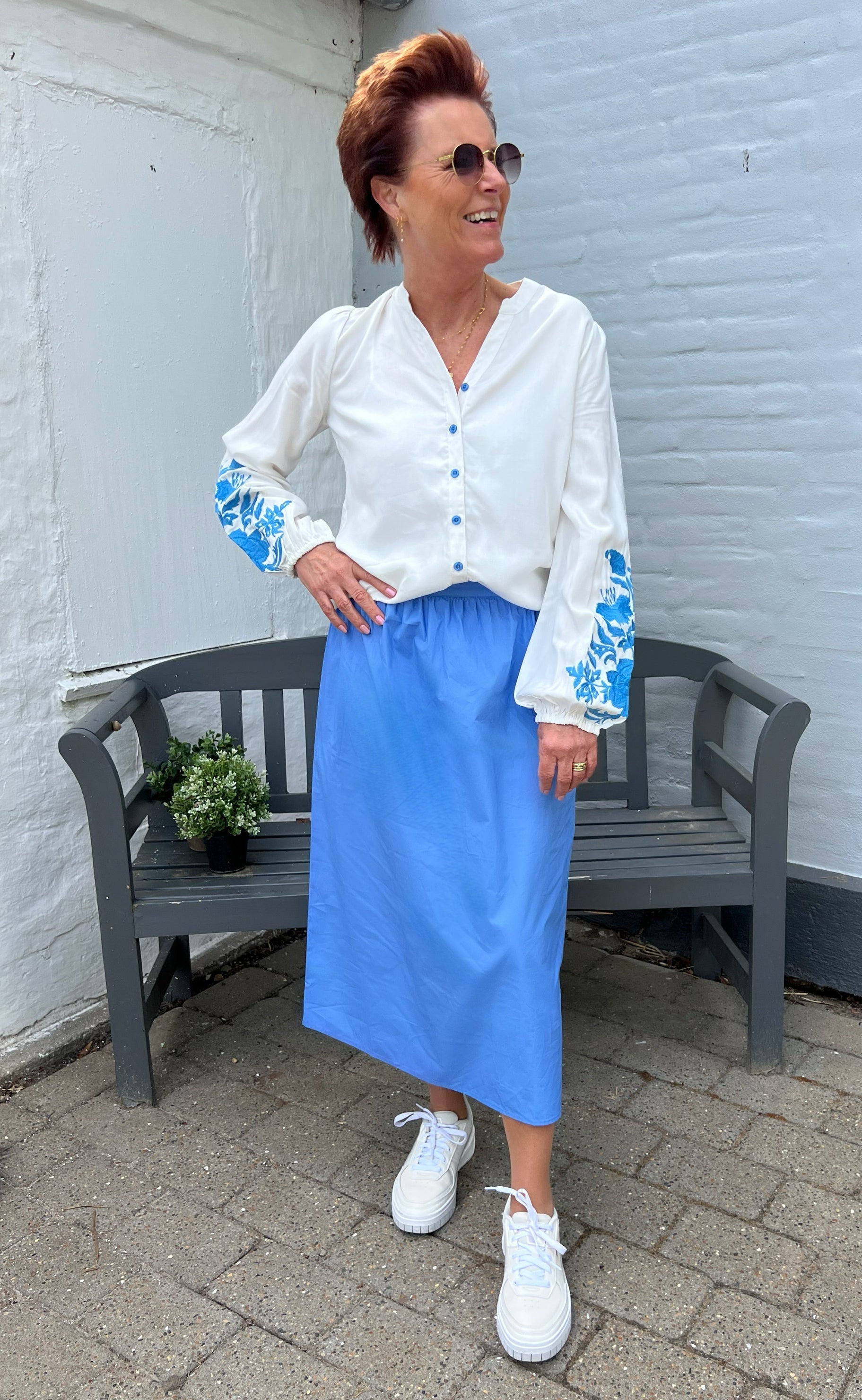 INA Copenhagen Skjørt - Patricia - Deep Blue
