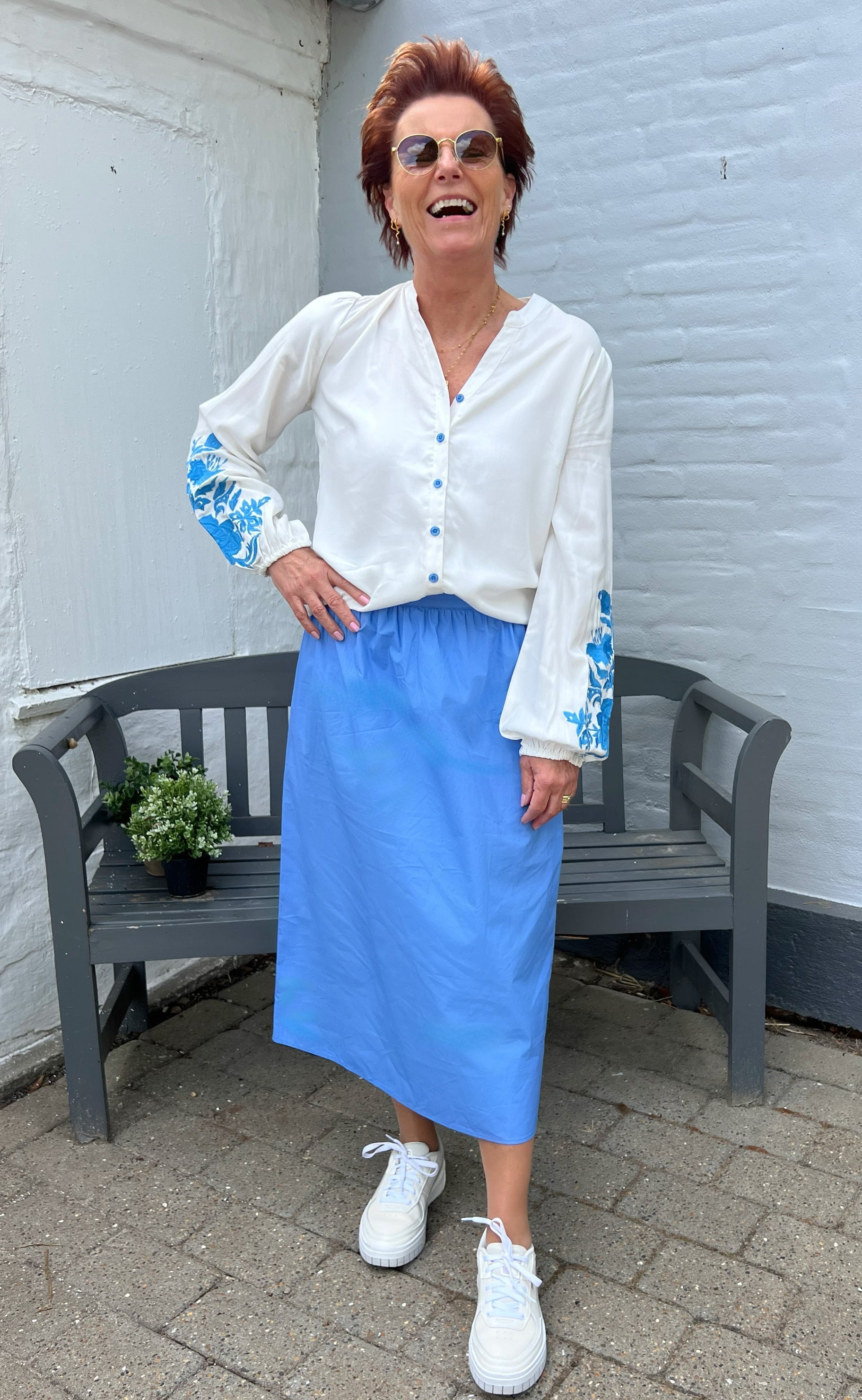 INA Copenhagen Skjørt - Patricia - Deep Blue