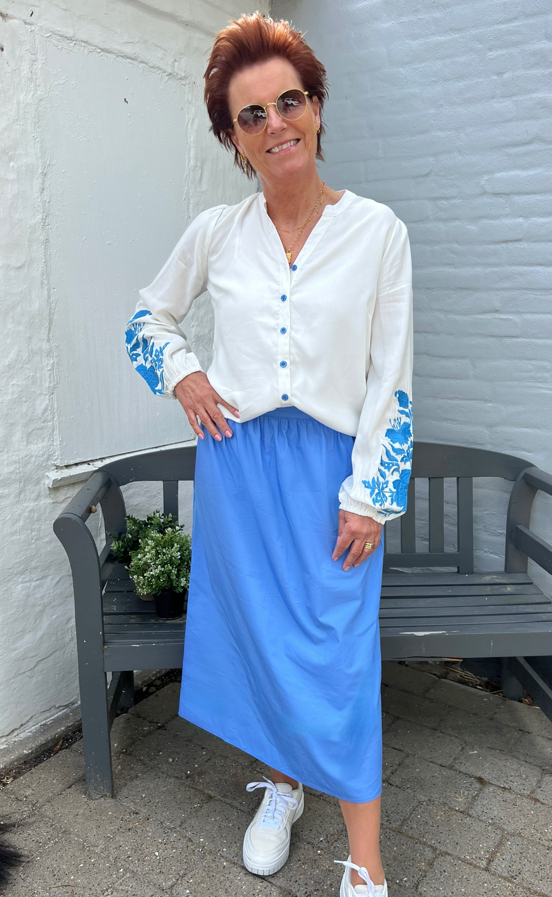 INA Copenhagen Skjørt - Patricia - Deep Blue