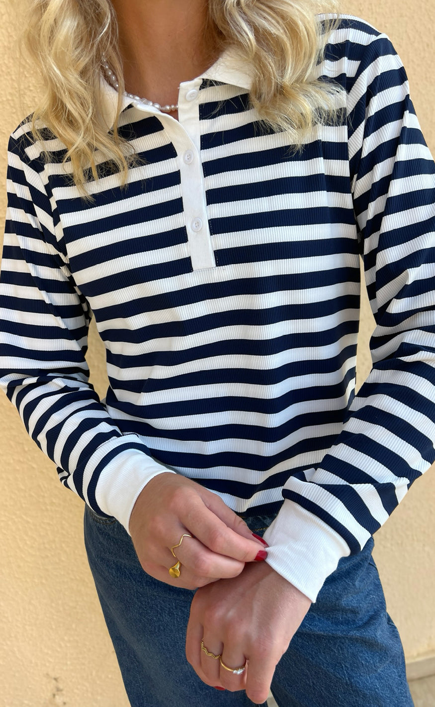 INA Copenhagen Polo / Bluse - Pamela - Navy Striped
