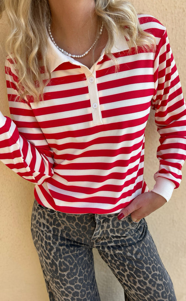 INA Copenhagen Polo / Bluse - Pamela - Red Striped