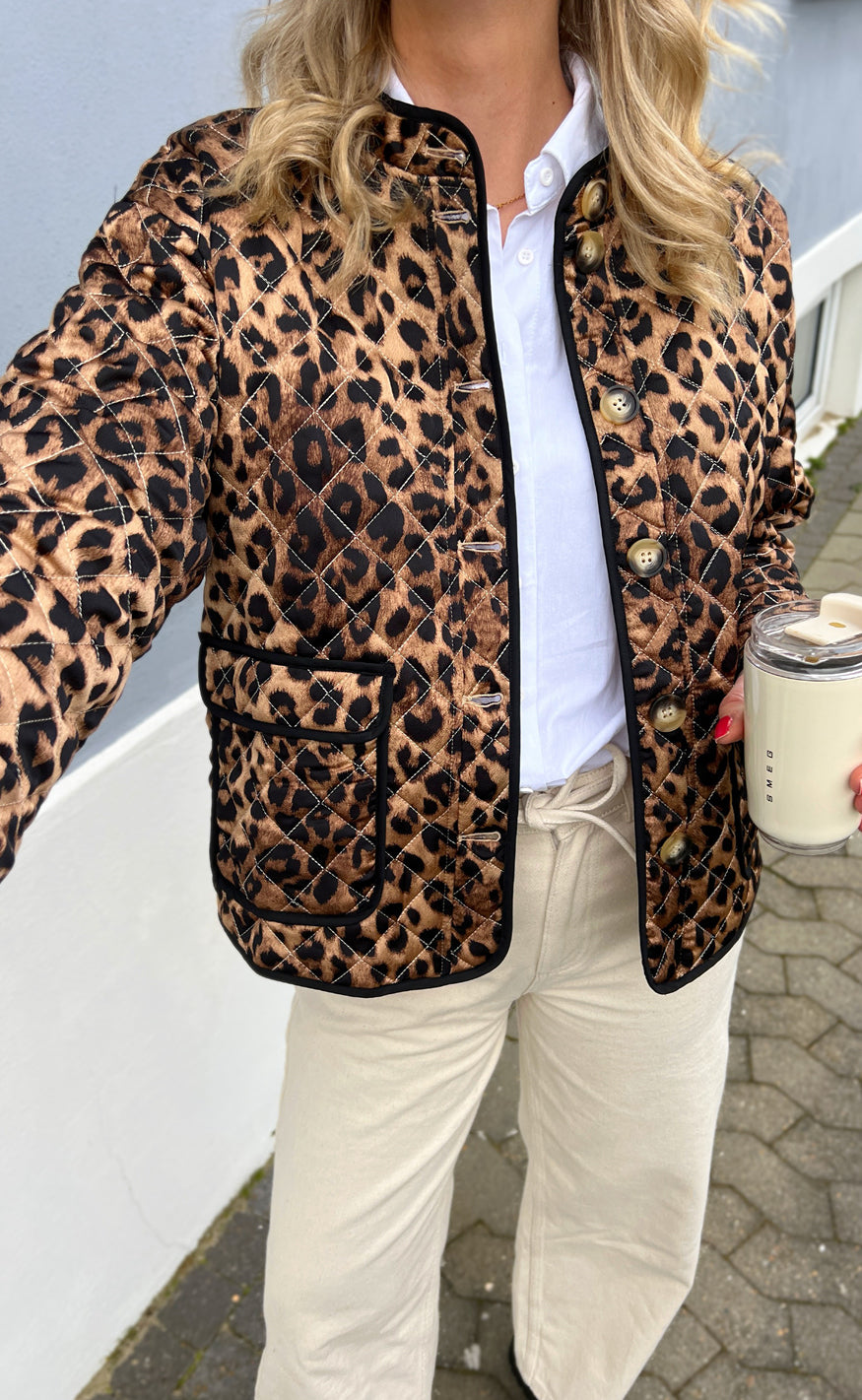 INA Copenhagen Quiltet Jakke - Mille - Leopard
