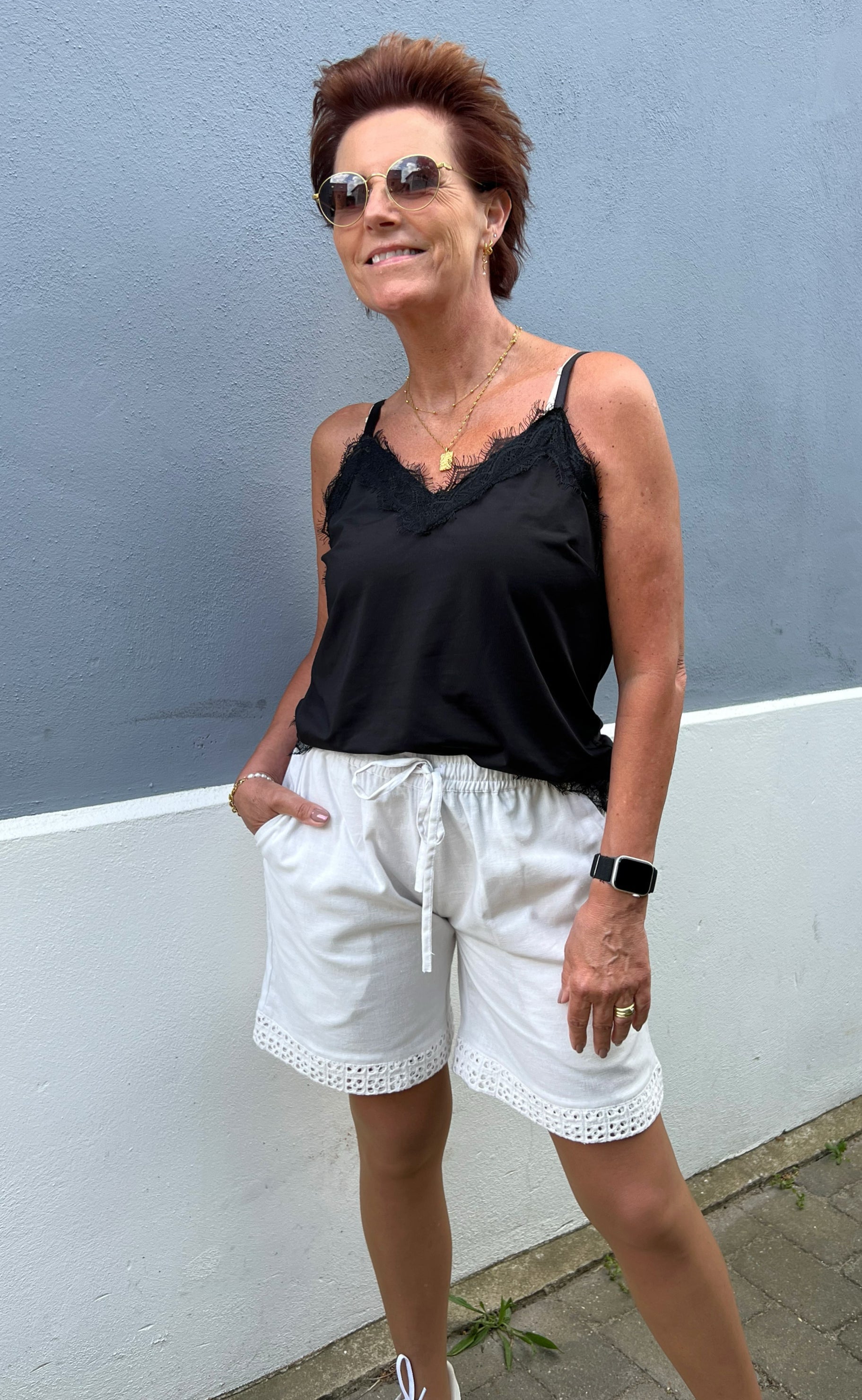 INA Copenhagen Shorts - Sandy Linen - Off White