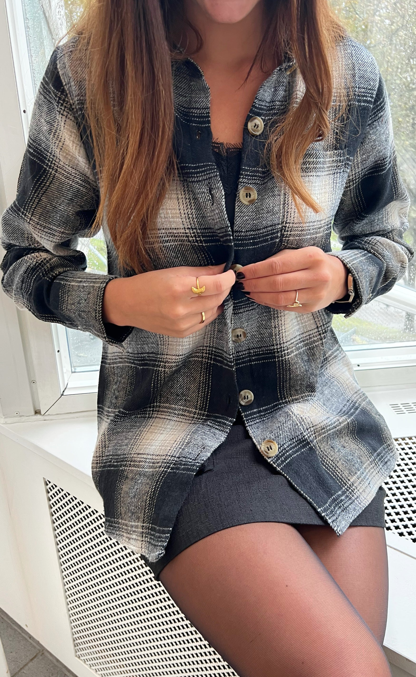 INA Copenhagen Skjorte - Caya - Grey Check