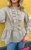Say INA Copenhagen Skjorte - Evie - Beige / Brown Striped