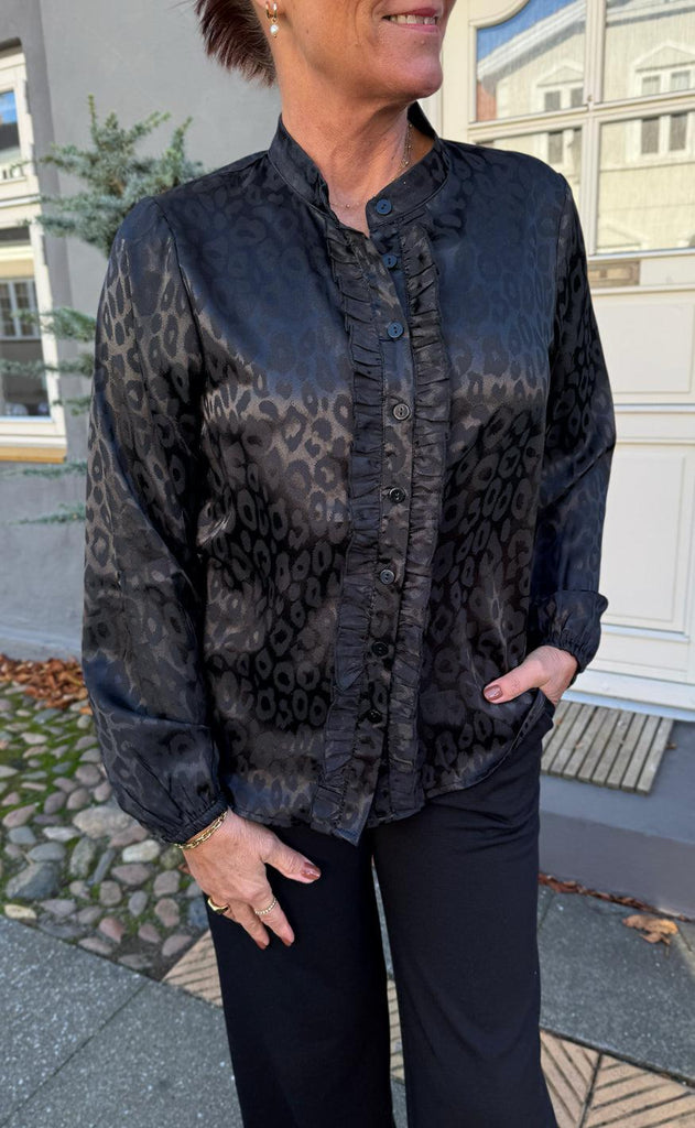 INA Copenhagen Skjorte - Florina - Black Leopard