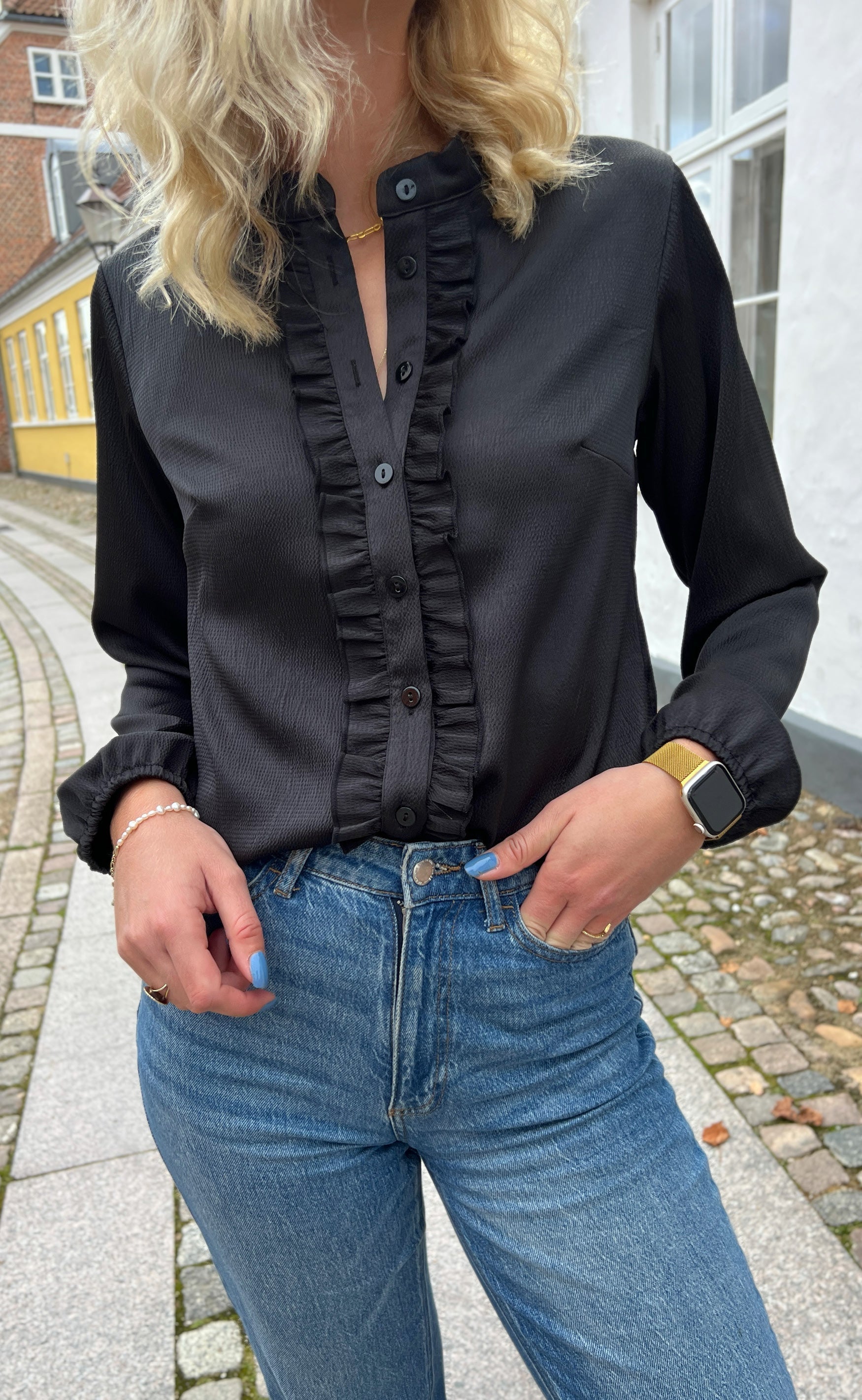INA Copenhagen Skjorte - Florina - Shiny Black