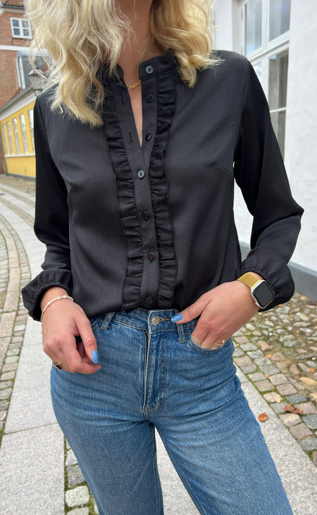 INA Copenhagen Skjorte - Florina - Shiny Black