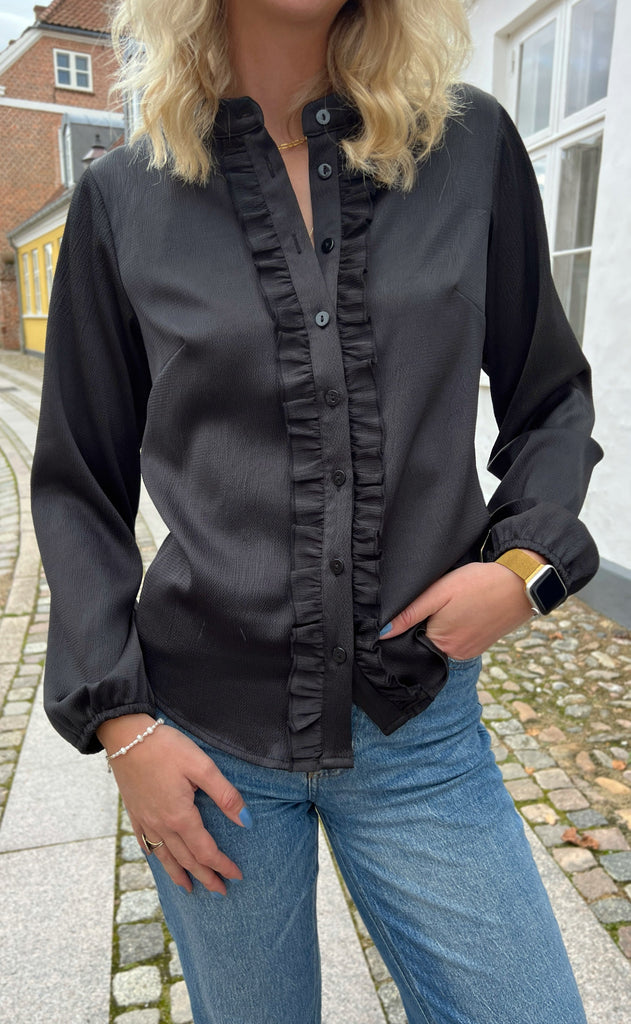 INA Copenhagen Skjorte - Florina - Shiny Black