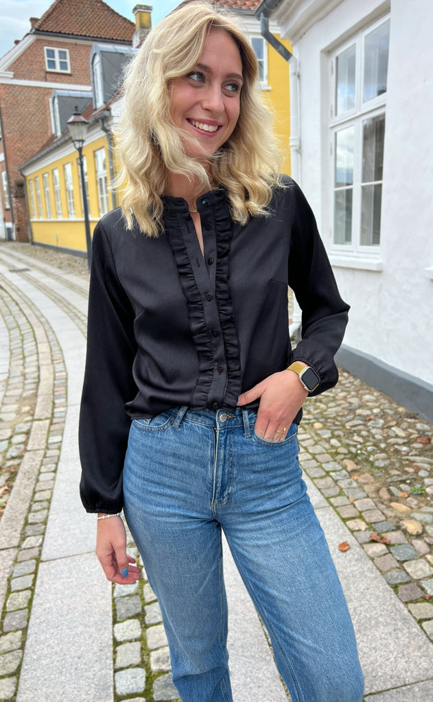 INA Copenhagen Skjorte - Florina - Shiny Black