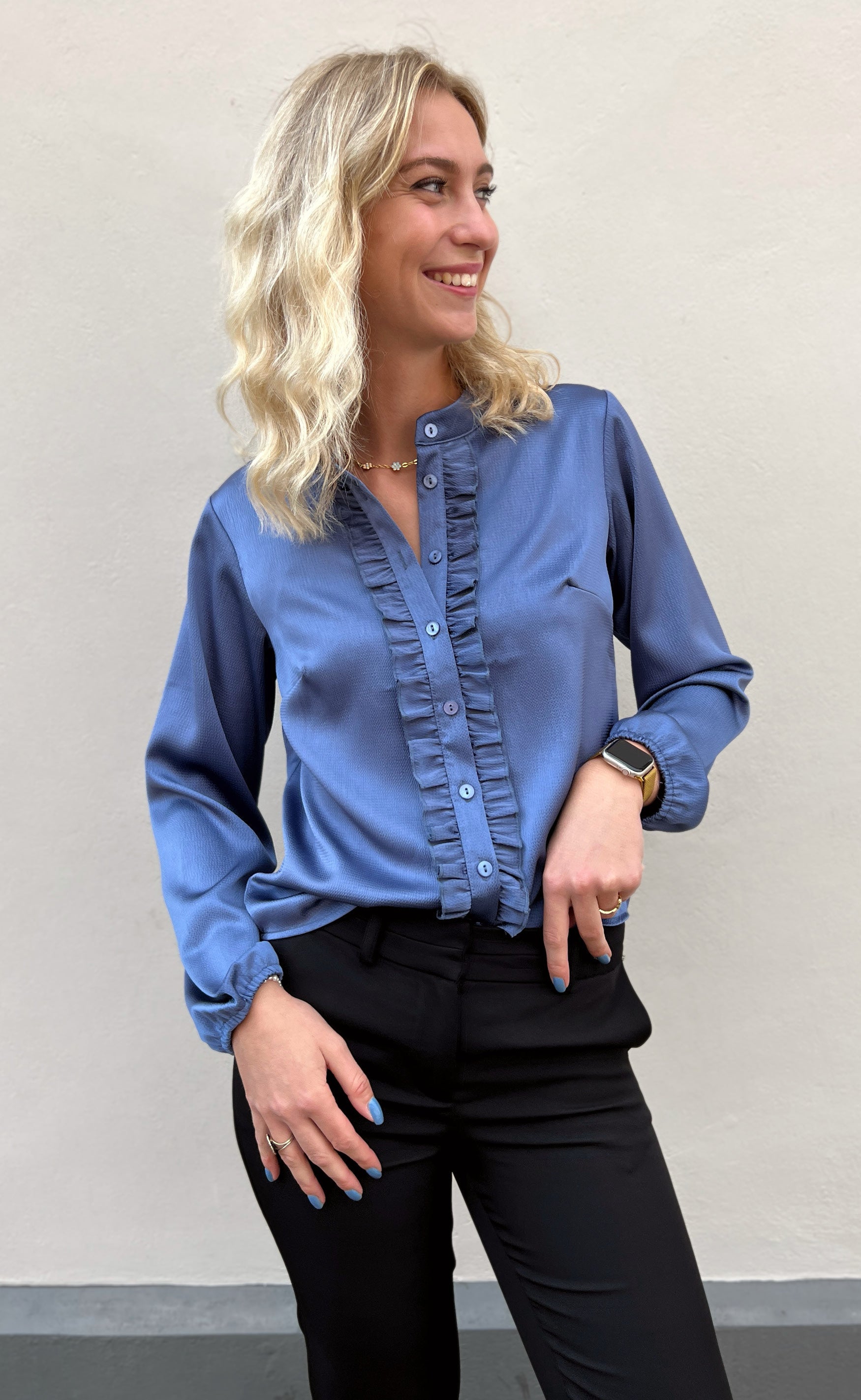 INA Copenhagen Skjorte - Florina - Shiny Dusty Blue