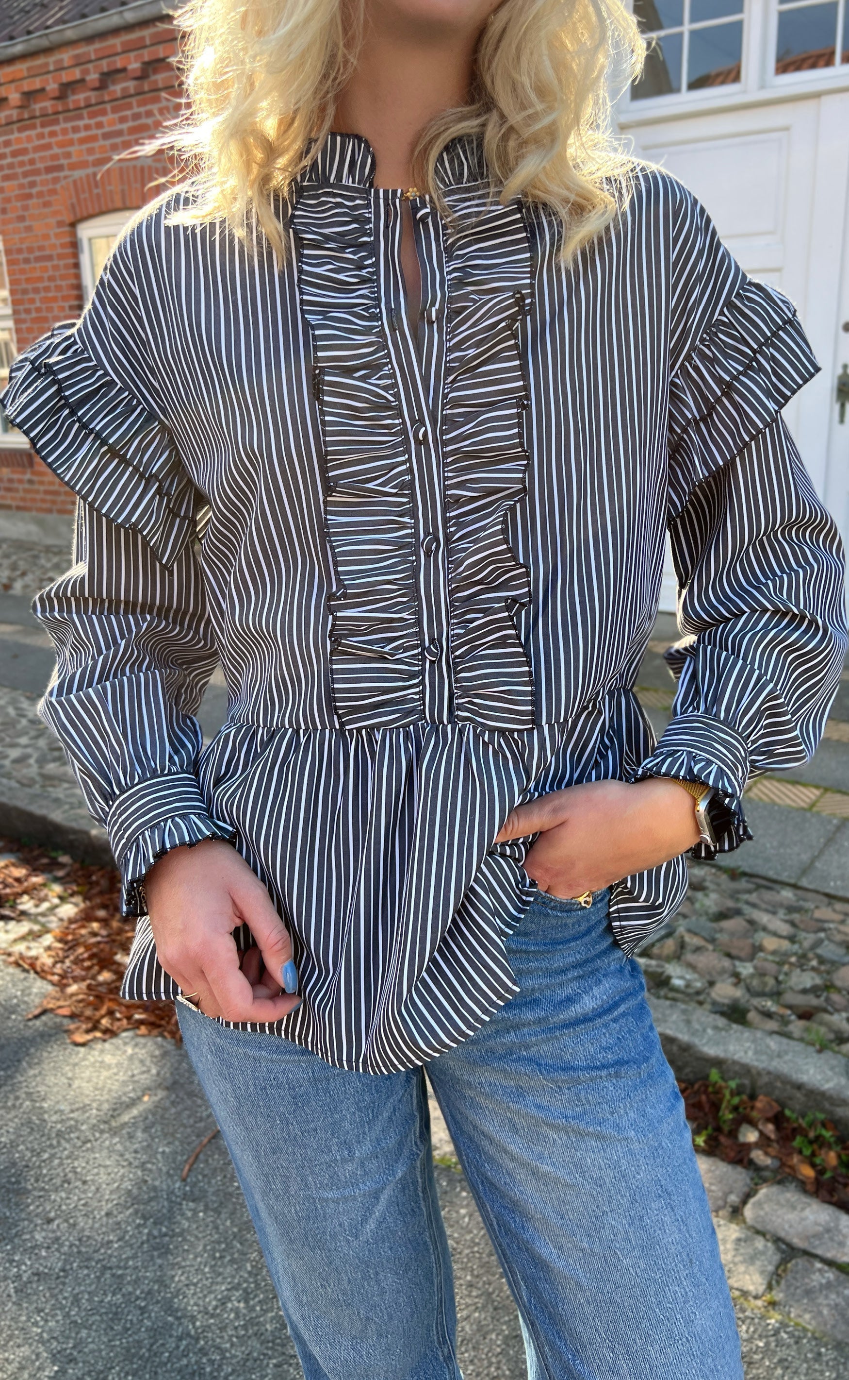 INA Copenhagen Skjorte - Frida - Black striped