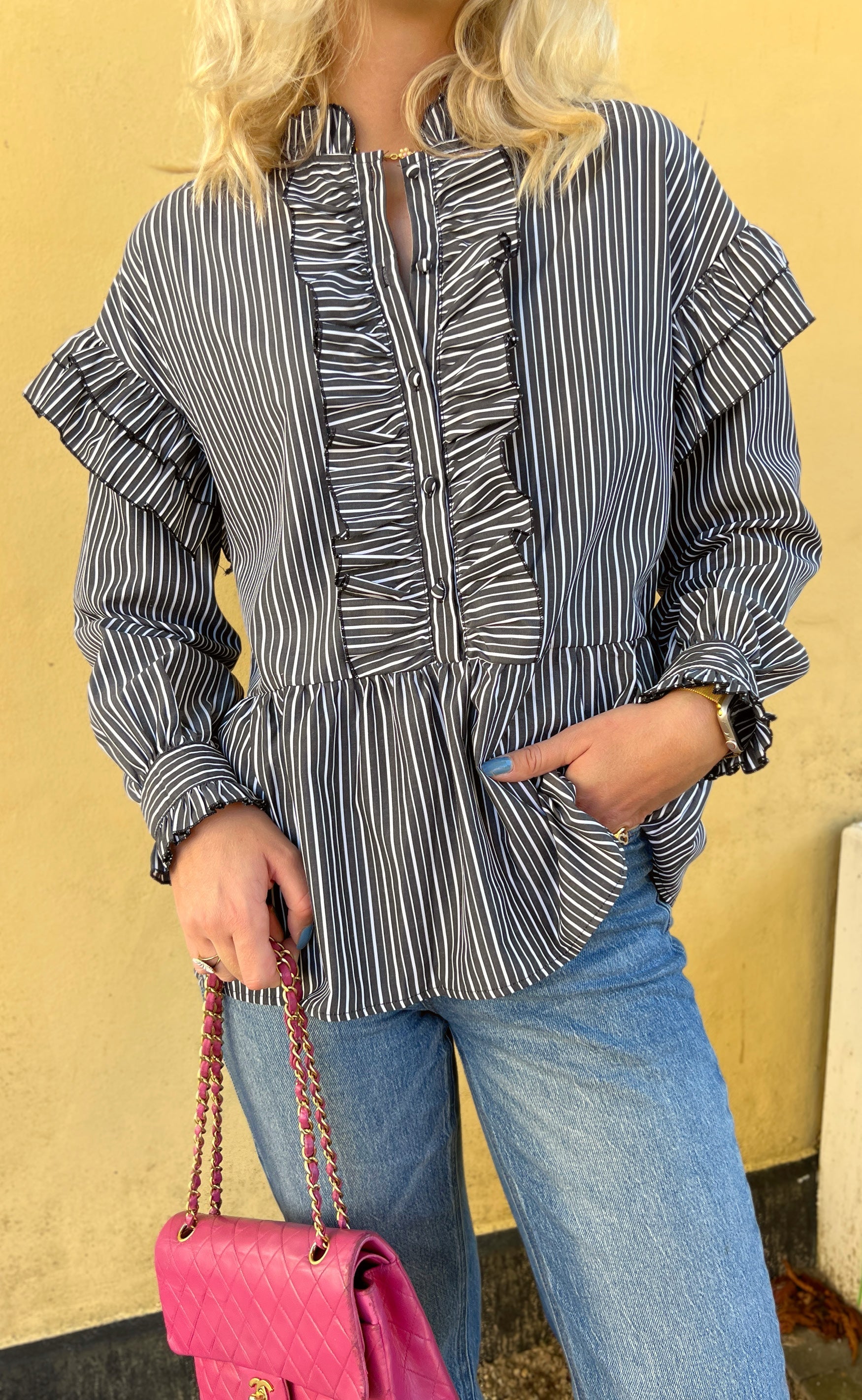 INA Copenhagen Skjorte - Frida - Black striped