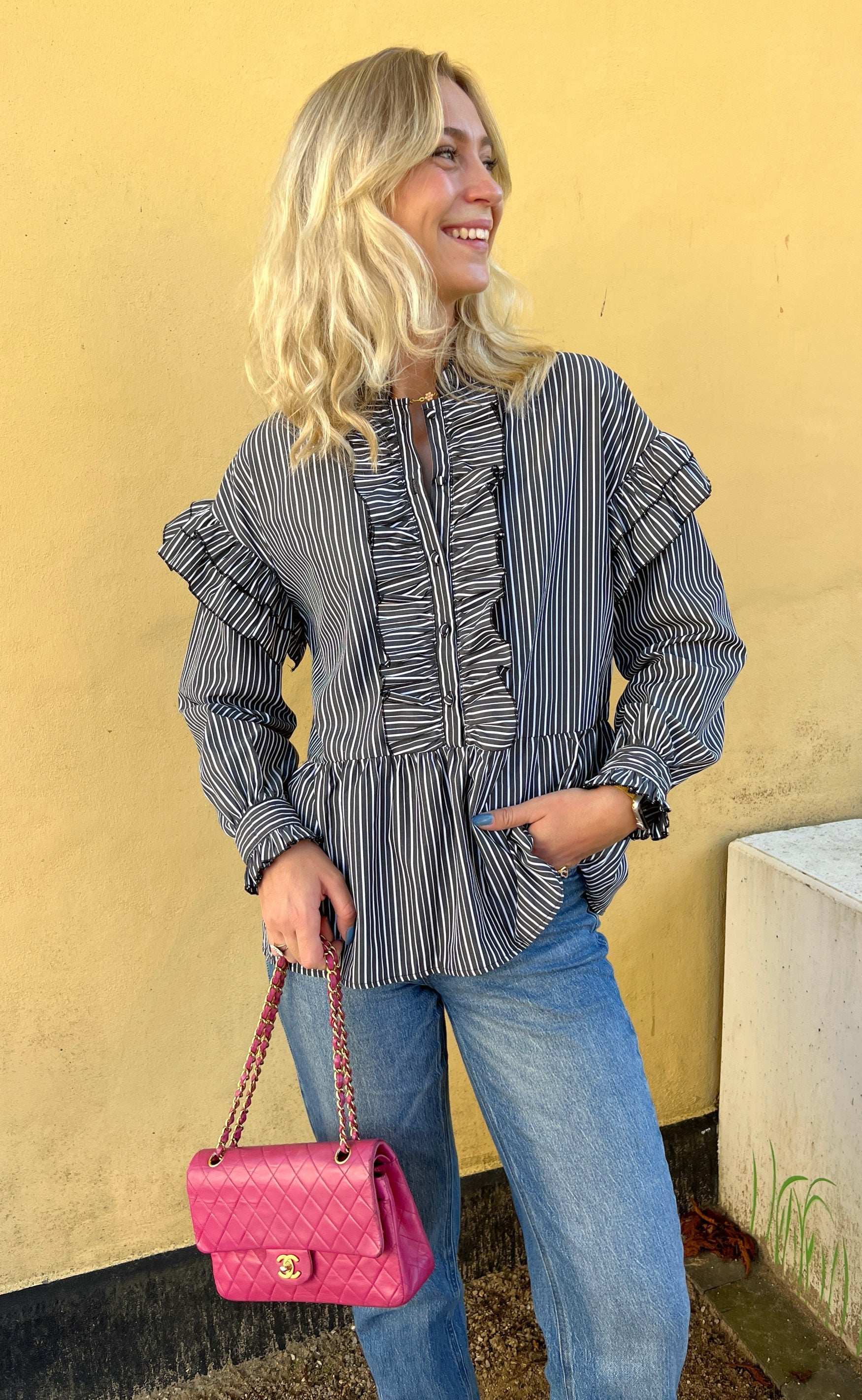 INA Copenhagen Skjorte - Frida - Black striped