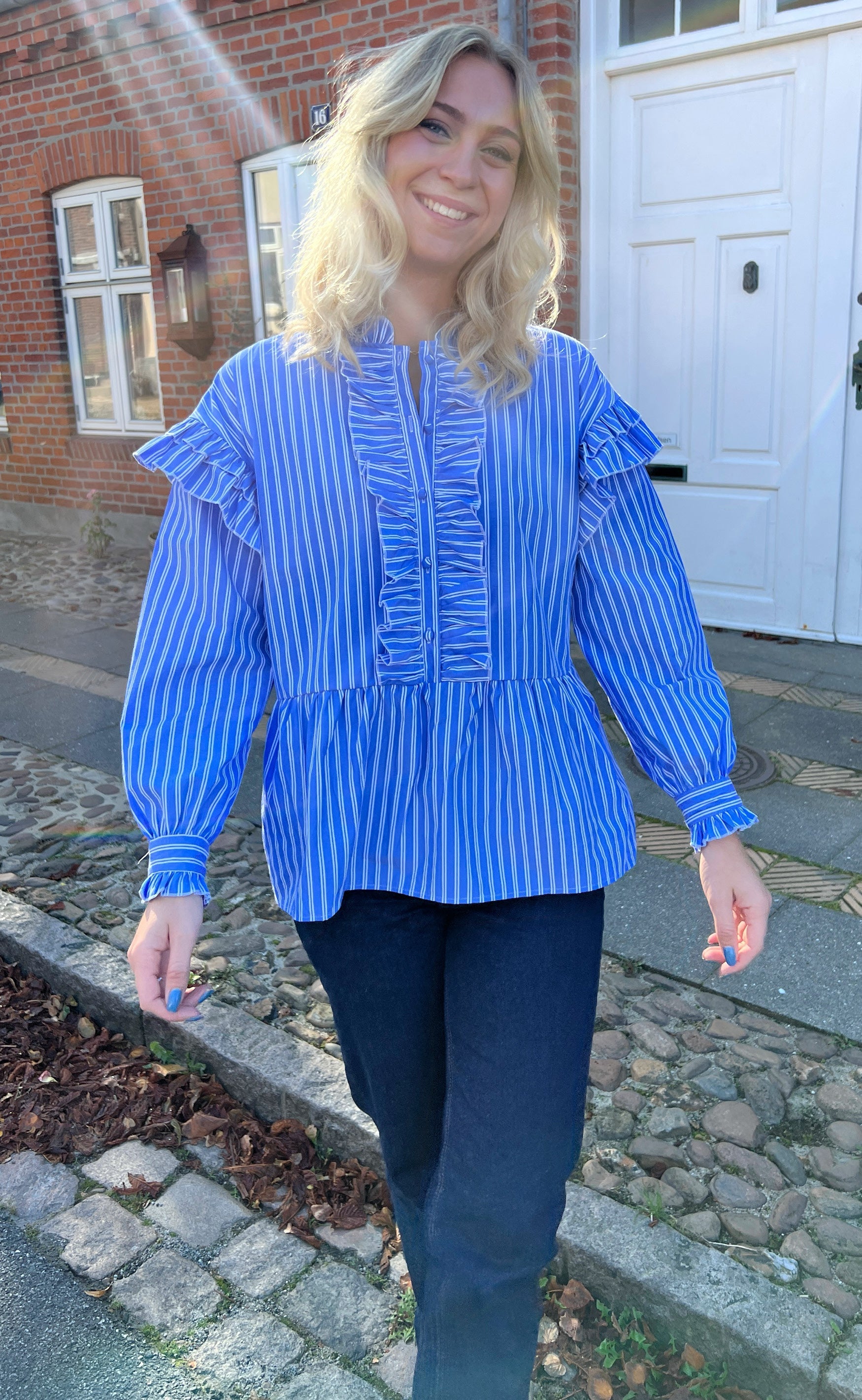 INA Copenhagen Skjorte - Frida - Dark blue Striped