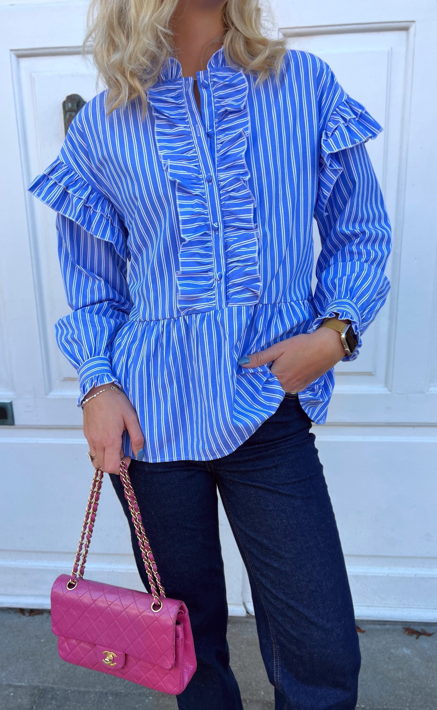 INA Copenhagen Skjorte - Frida - Dark blue Striped