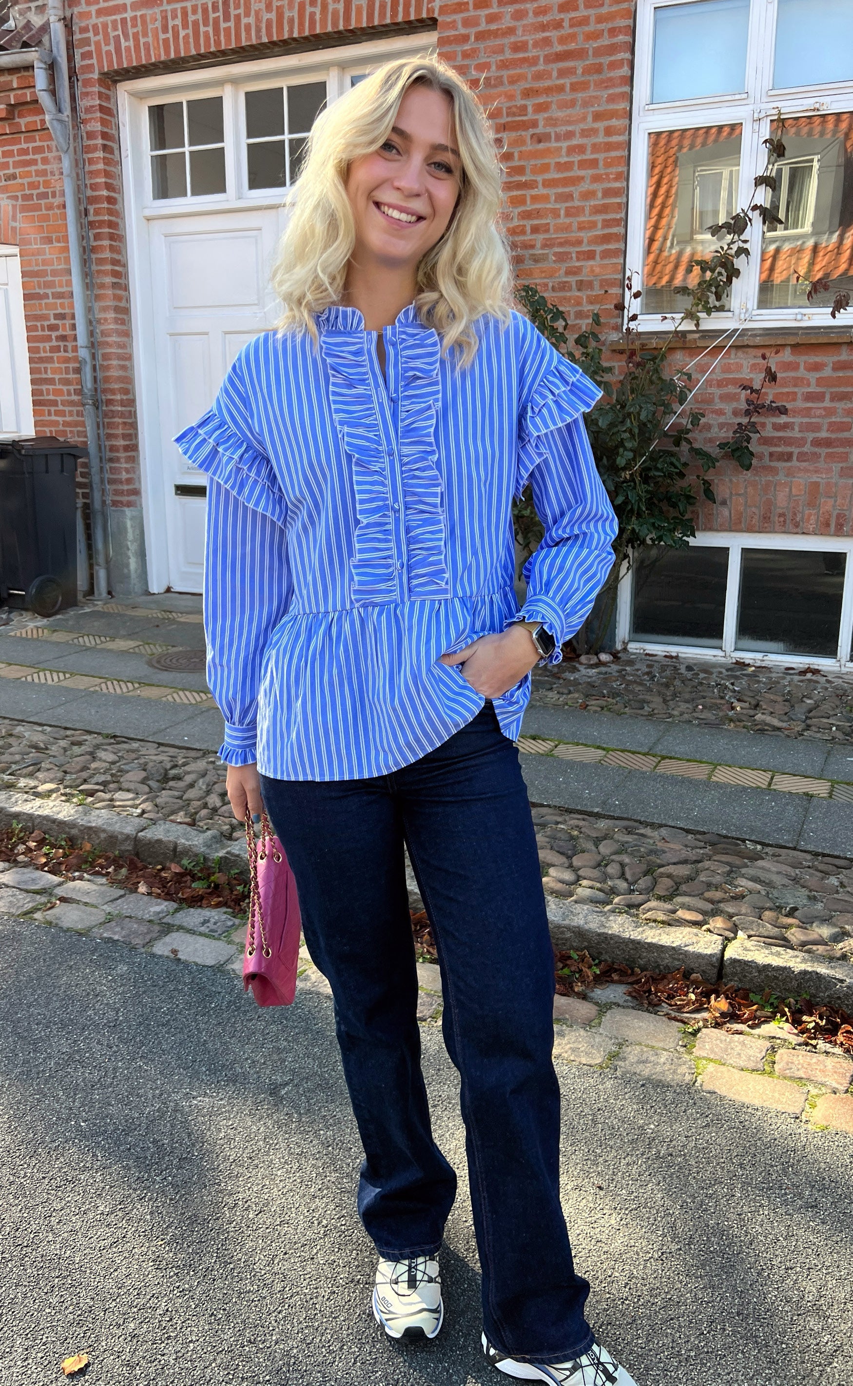 INA Copenhagen Skjorte - Frida - Dark blue Striped