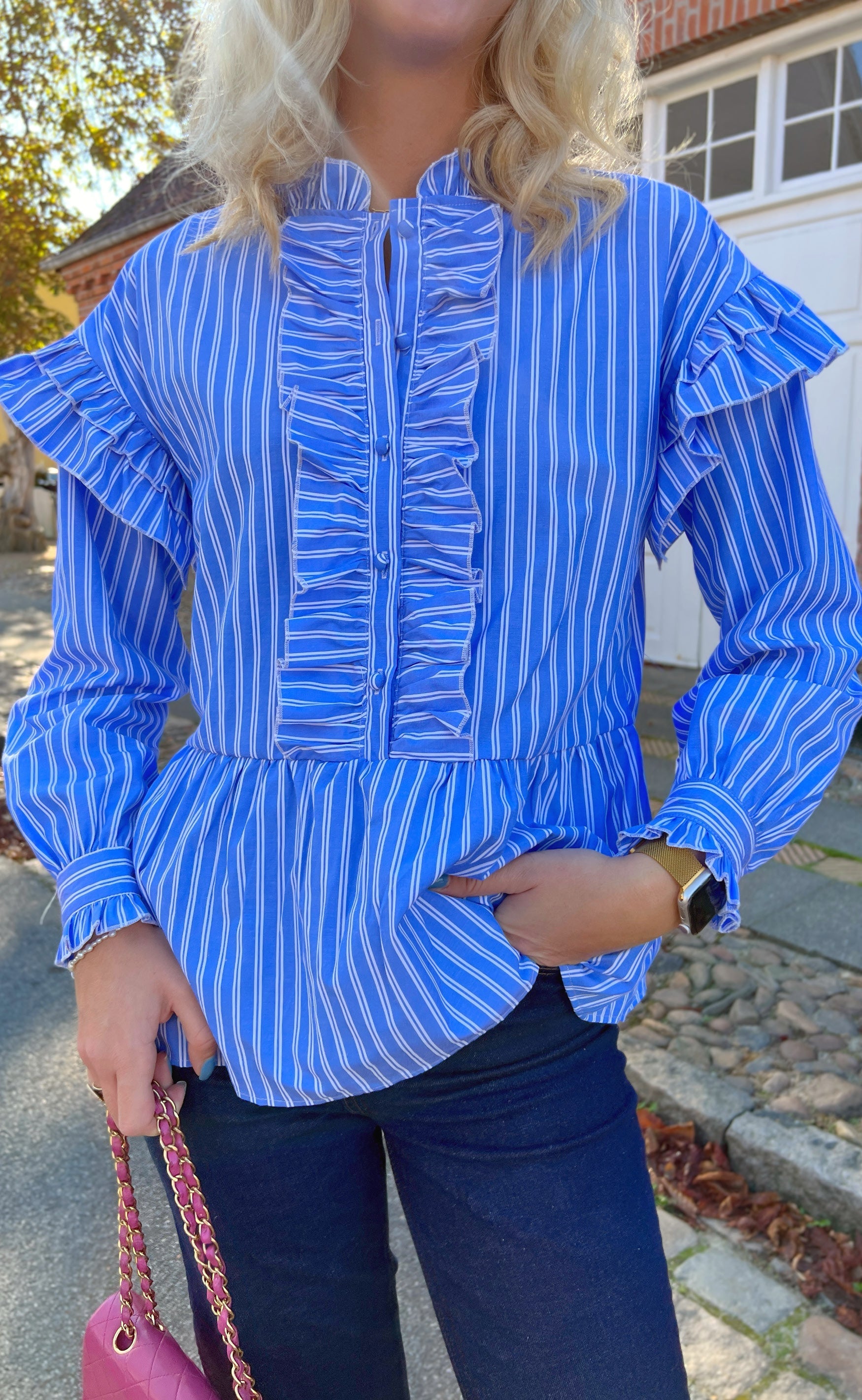 INA Copenhagen Skjorte - Frida - Dark blue Striped