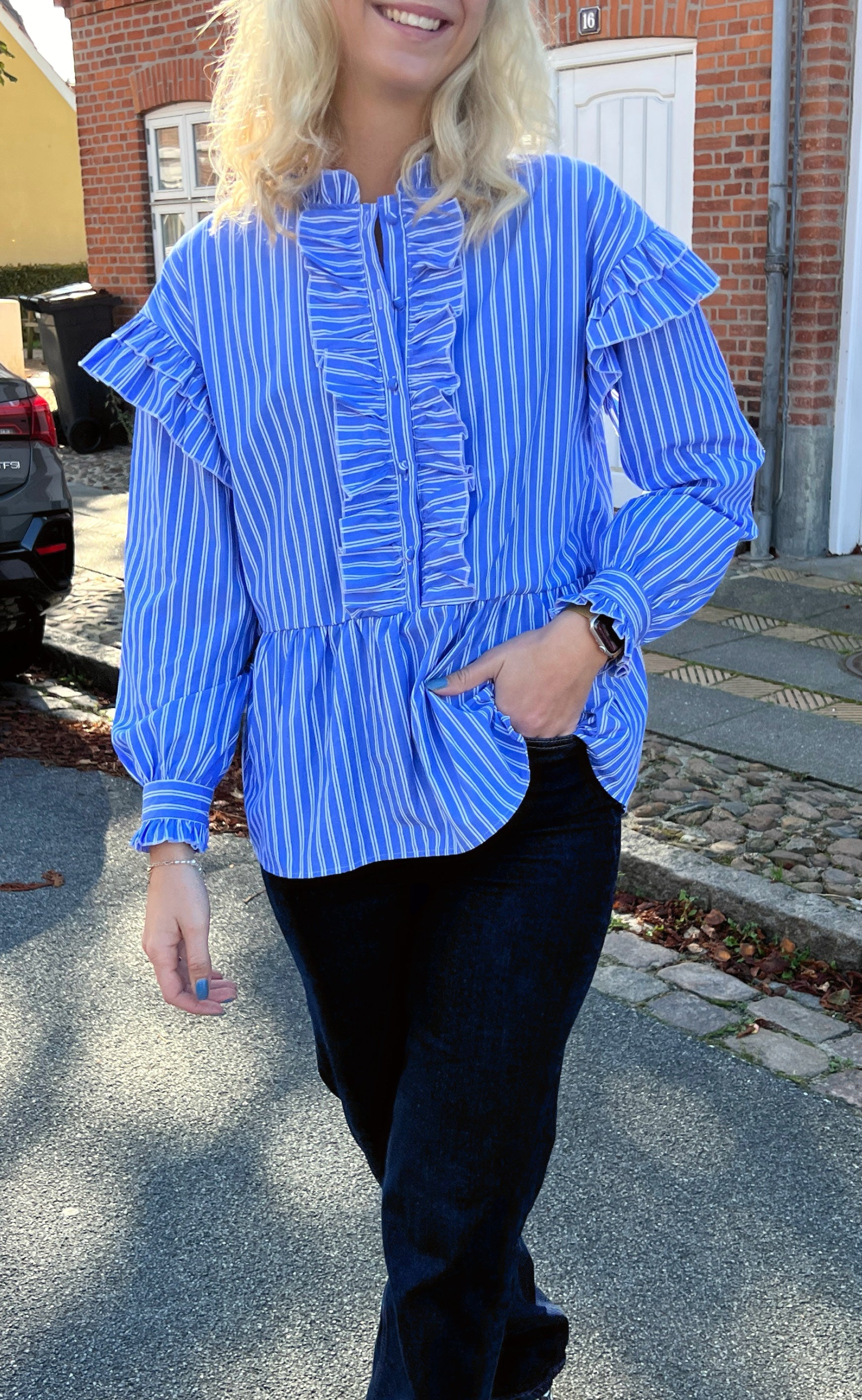 INA Copenhagen Skjorte - Frida - Dark blue Striped