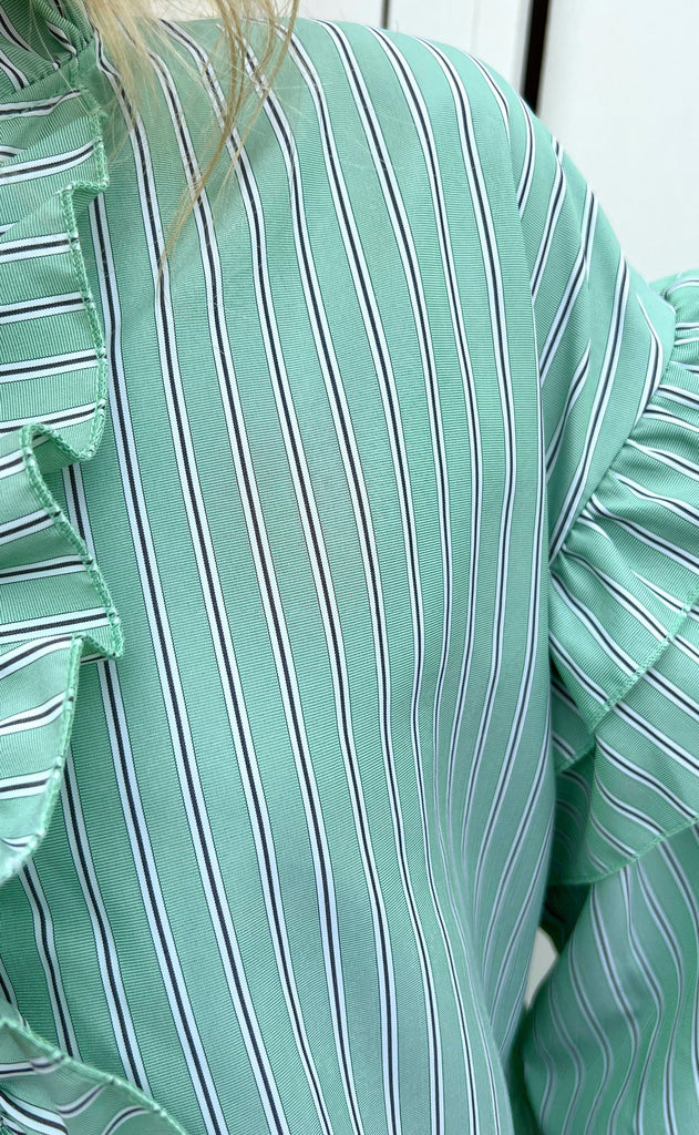 INA Copenhagen Skjorte - Frida - Green Striped