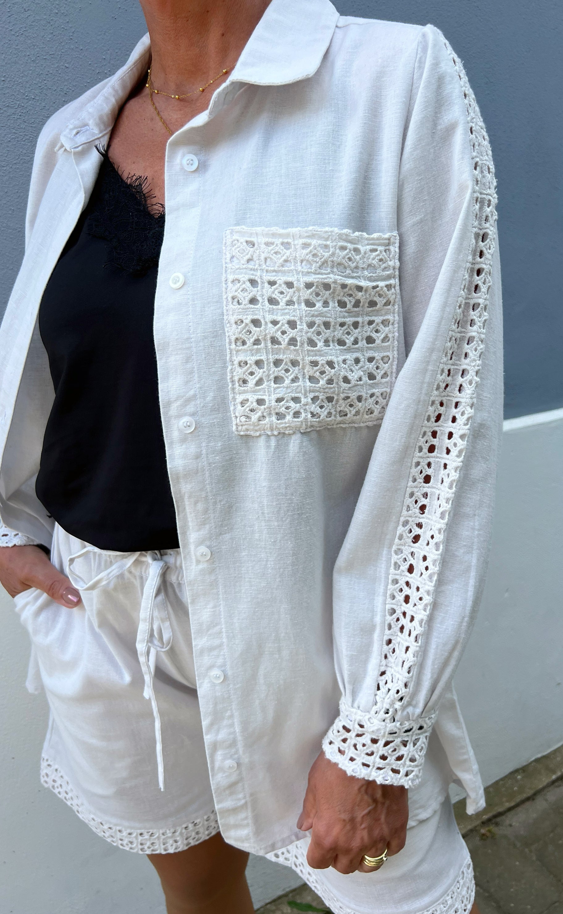 INA Copenhagen Skjorte - Sandy Linen - Off White