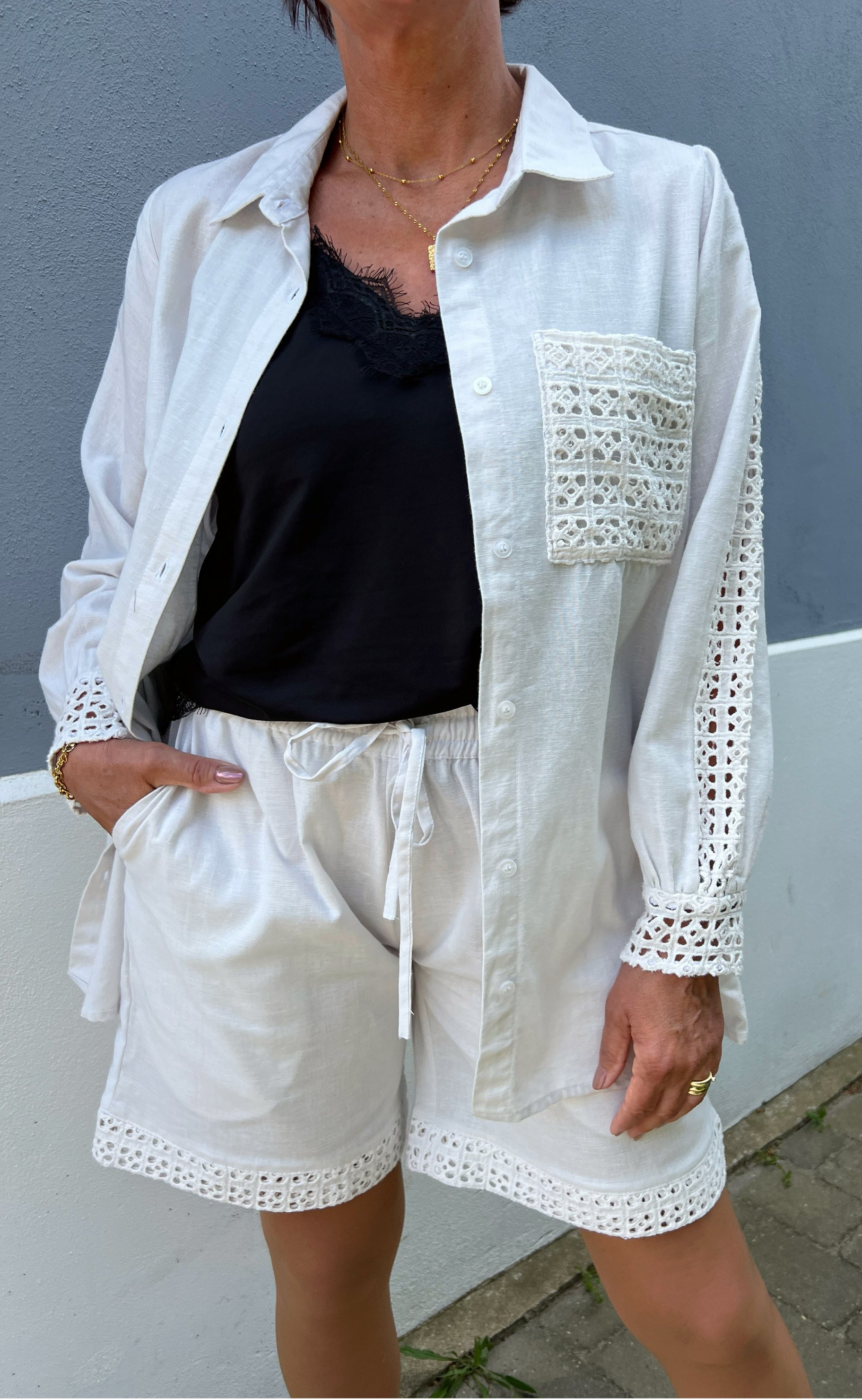 INA Copenhagen Skjorte - Sandy Linen - Off White