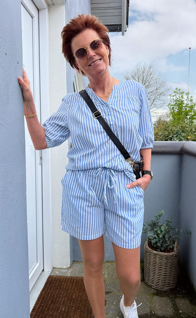 INA Copenhagen Topp - Alba - Blue Striped